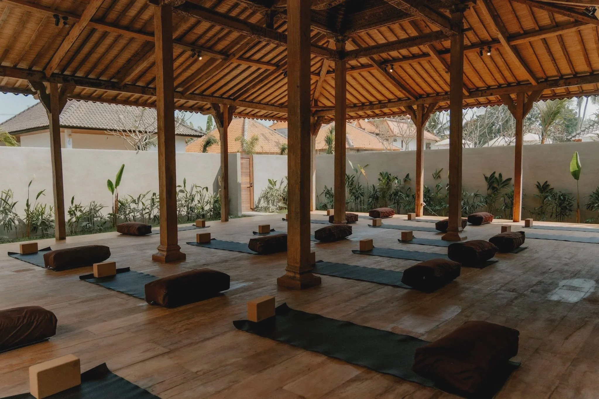 Traditional timber joglo Movement Shala at Kalm Lembongan