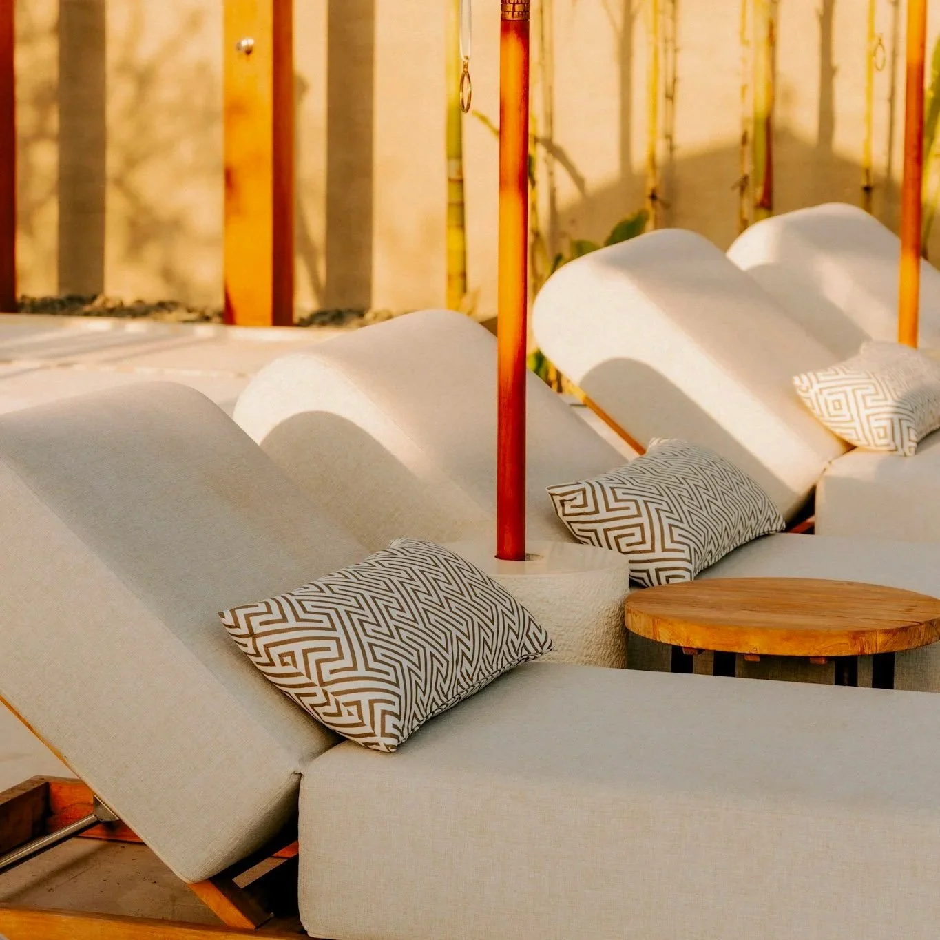 Poolside loungers at Kalm Lembongan