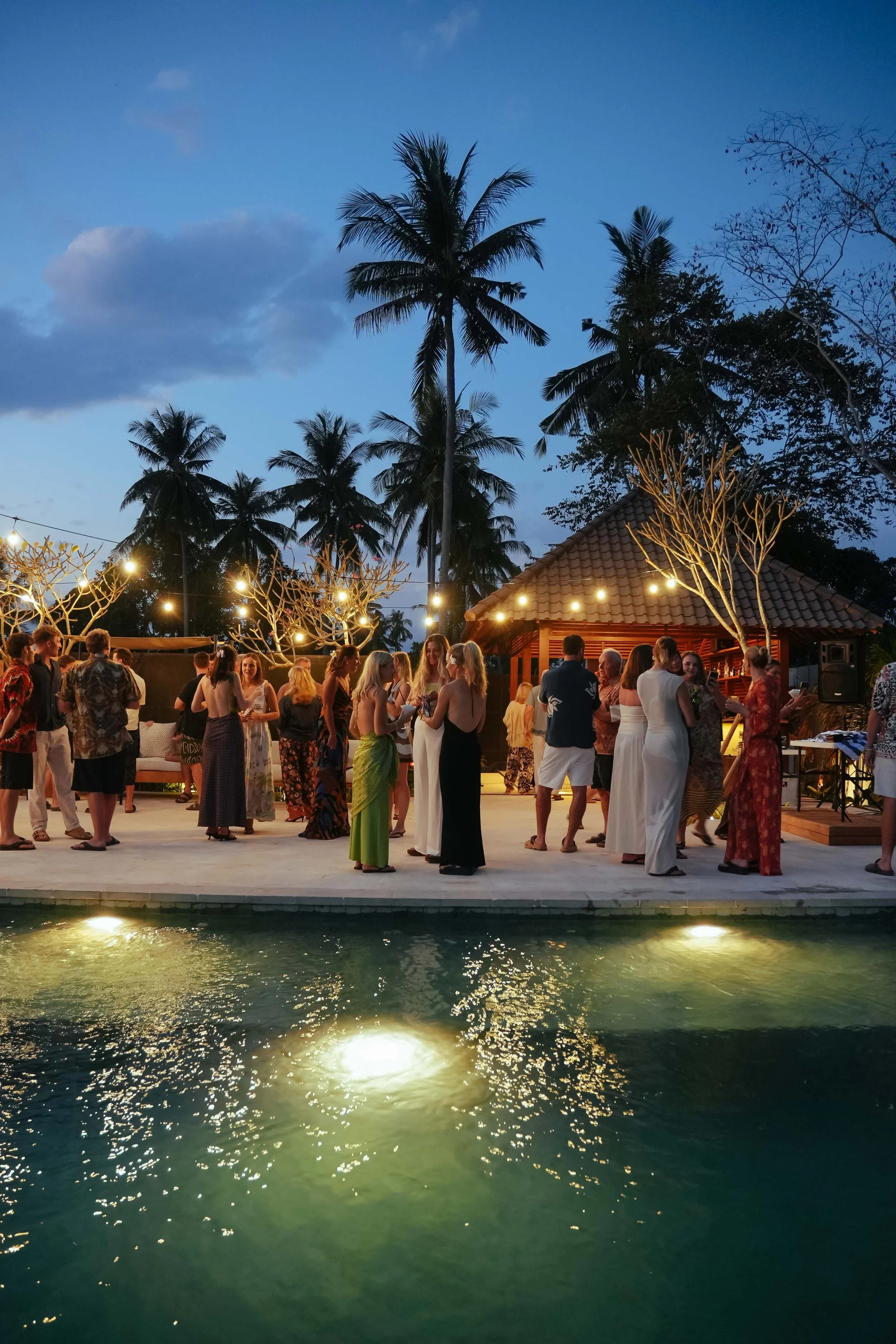 Evening event by the pool at Kalm Lembongan