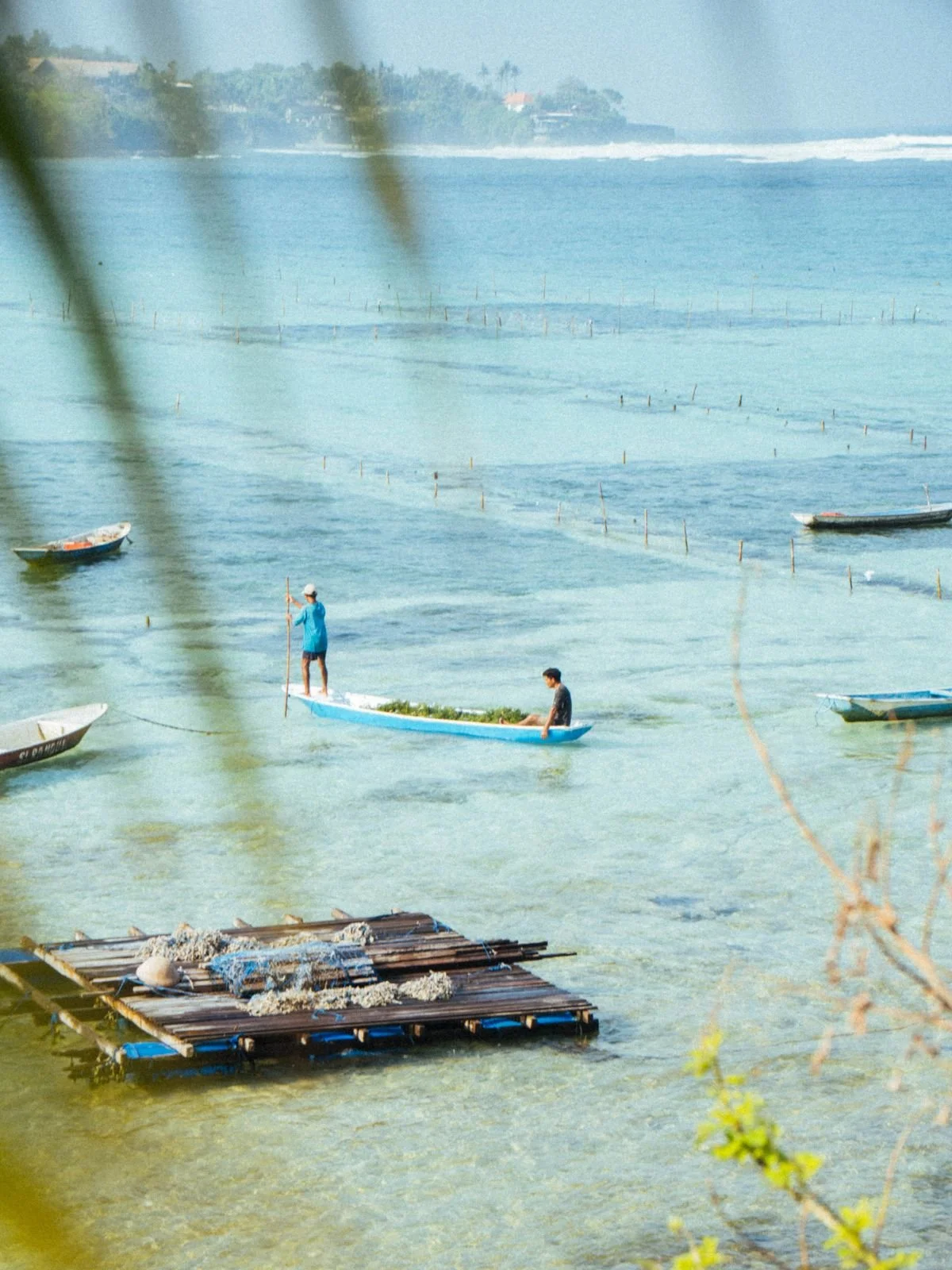 Traditional boats on the waters of Nusa Lembongan
