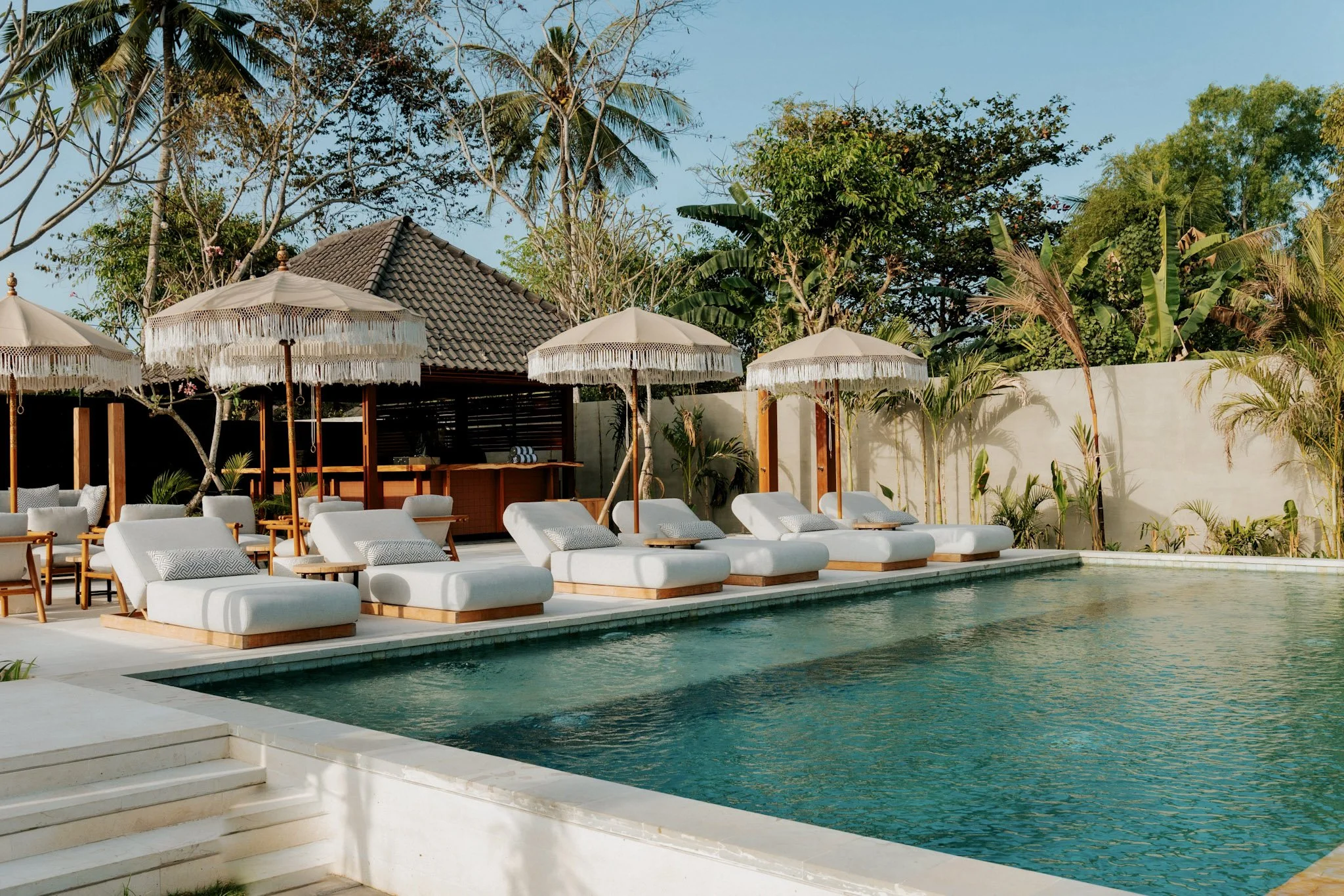 Main pool and tropical gardens at Kalm Lembongan