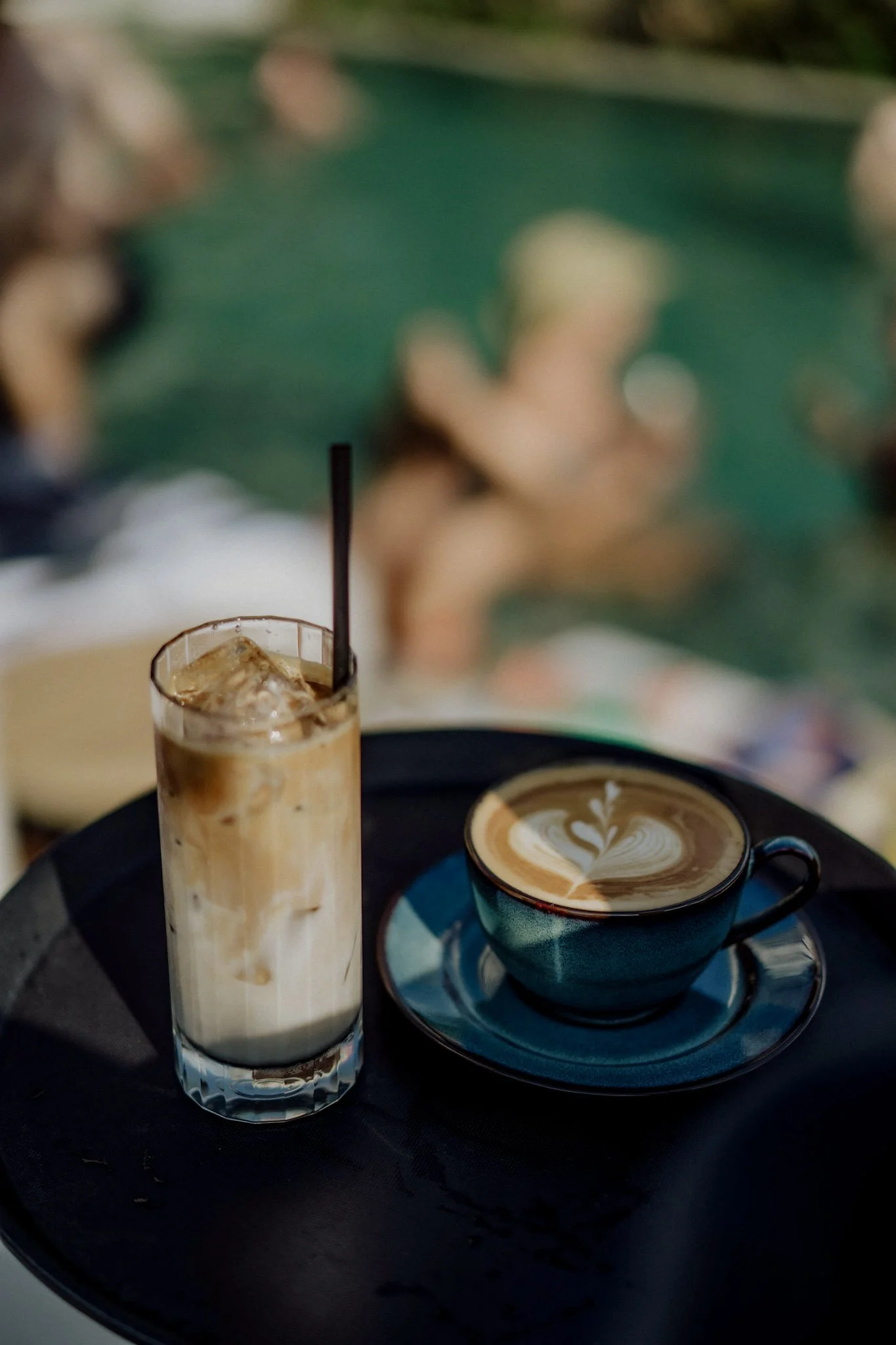 Iced coffee and latte at Kalm Kitchen