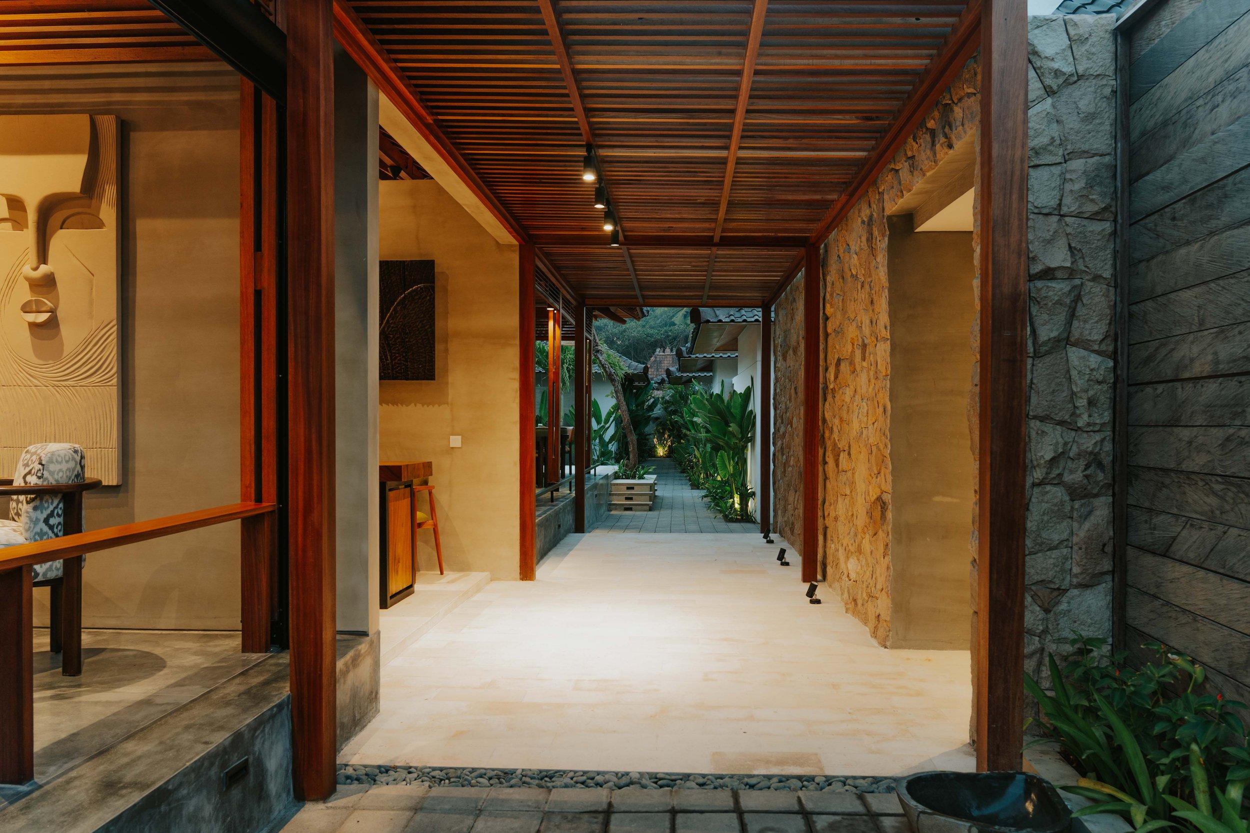 Covered walkway through Kalm Lembongan
