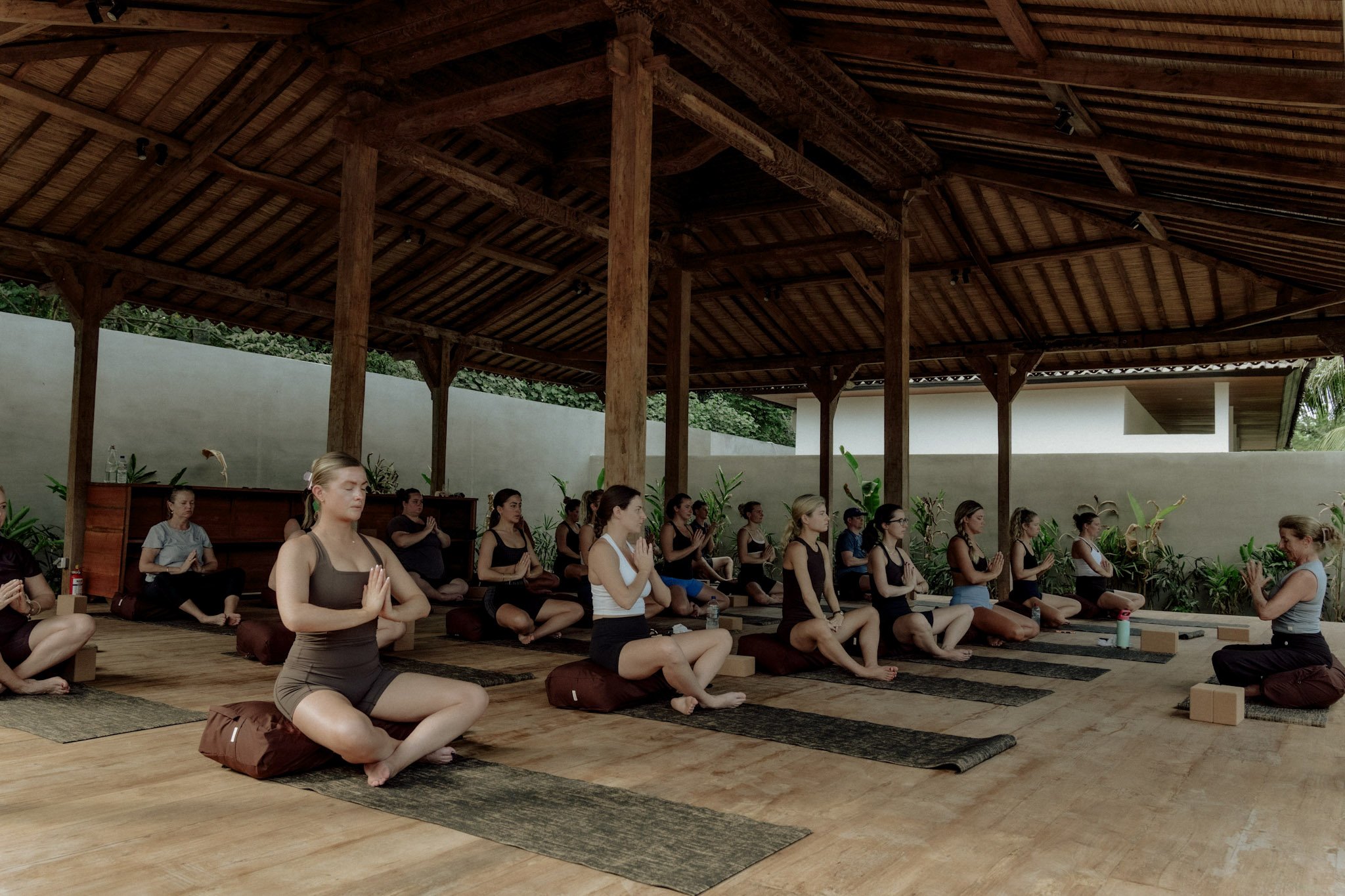 Yoga class in the Movement Shala at Kalm Lembongan