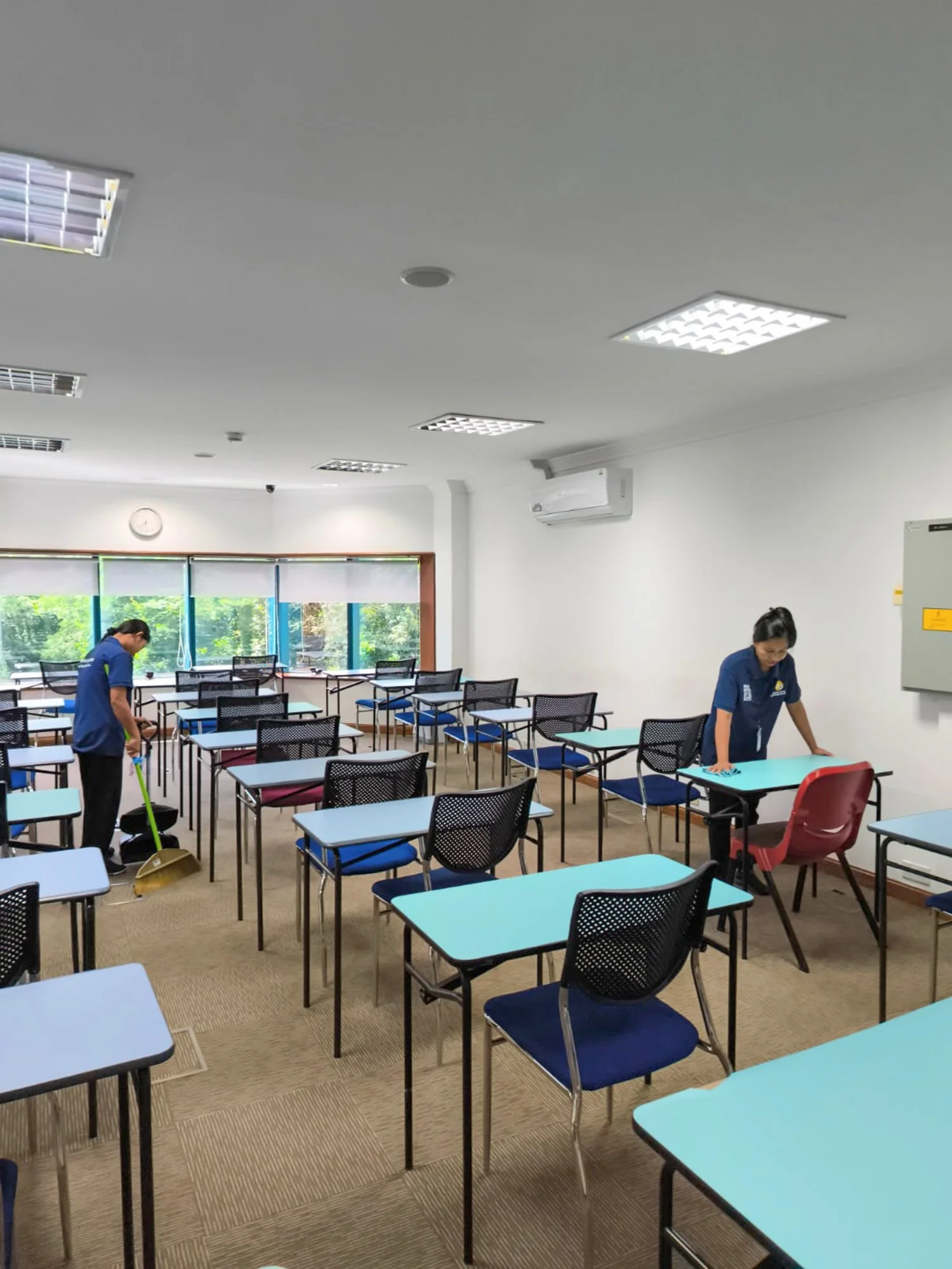 Cleaning services carried out in a classroom in Brunei.