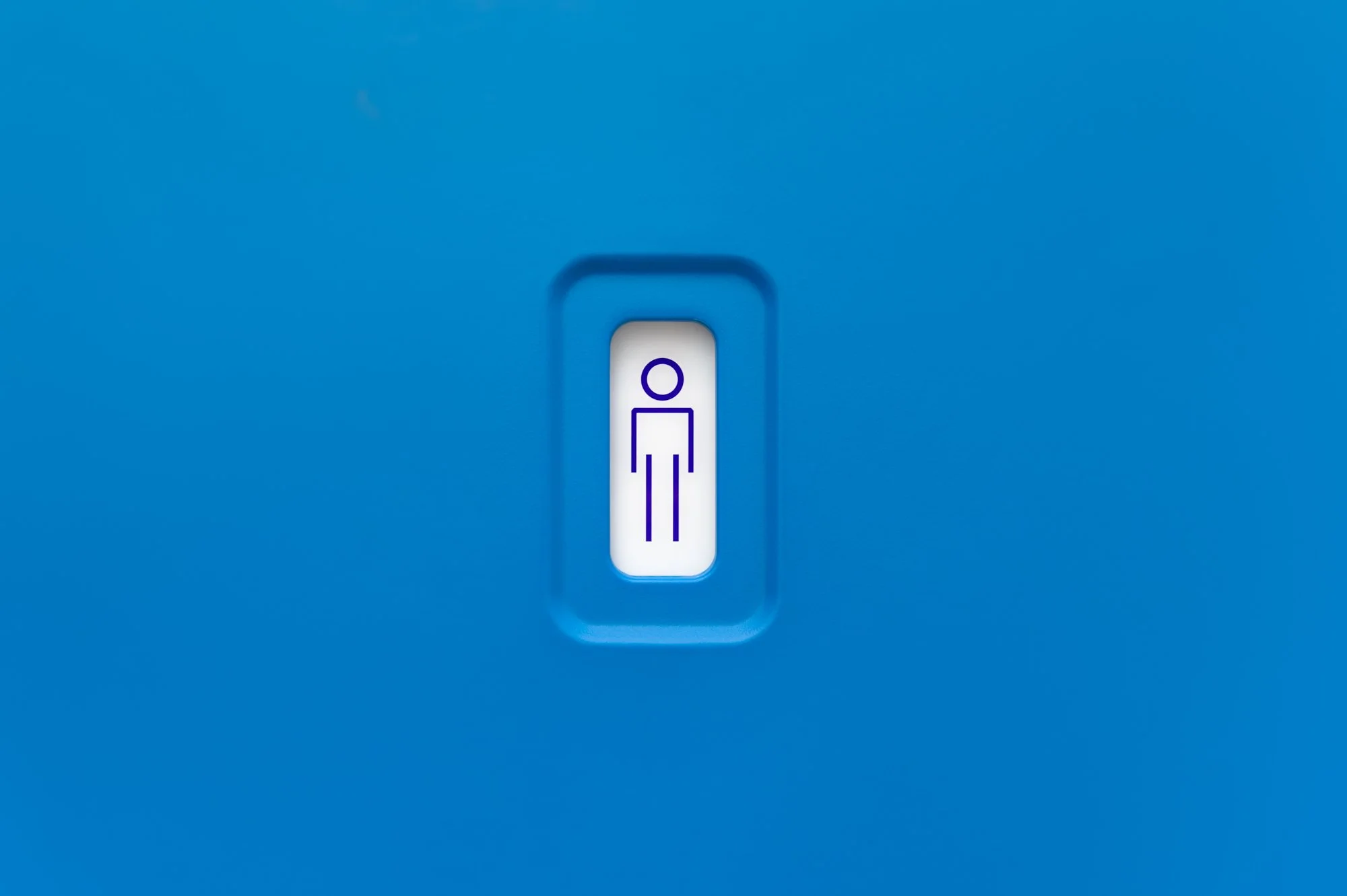 Full-service portable toilet rental showing male gender sign in Brunei.