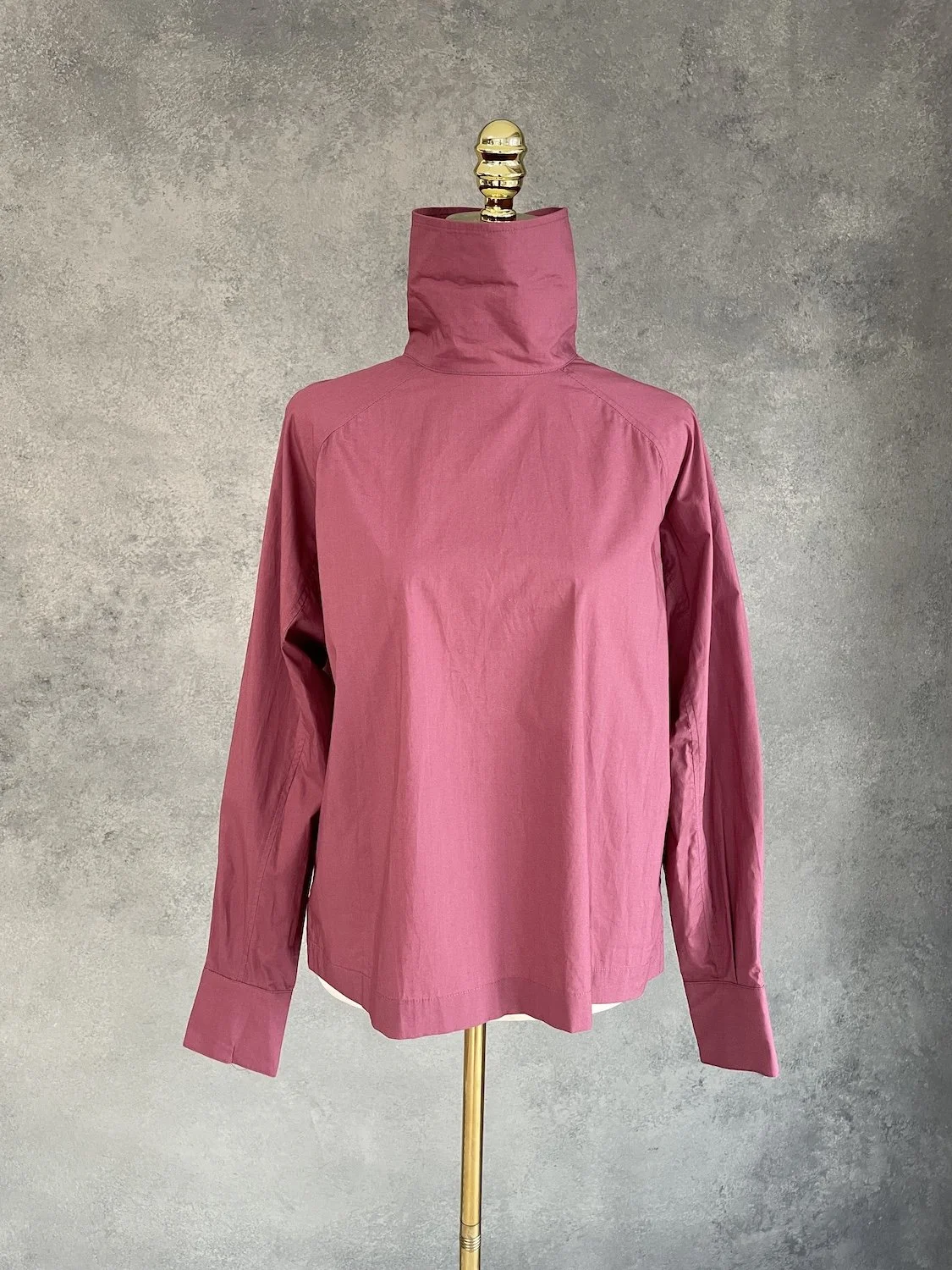 BLANCHE Asta Turtleneck Blouse in Brick Red