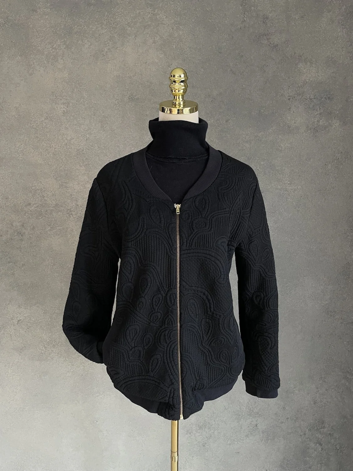 RODEBJER Embossed Floral Statement Bomber Jacket