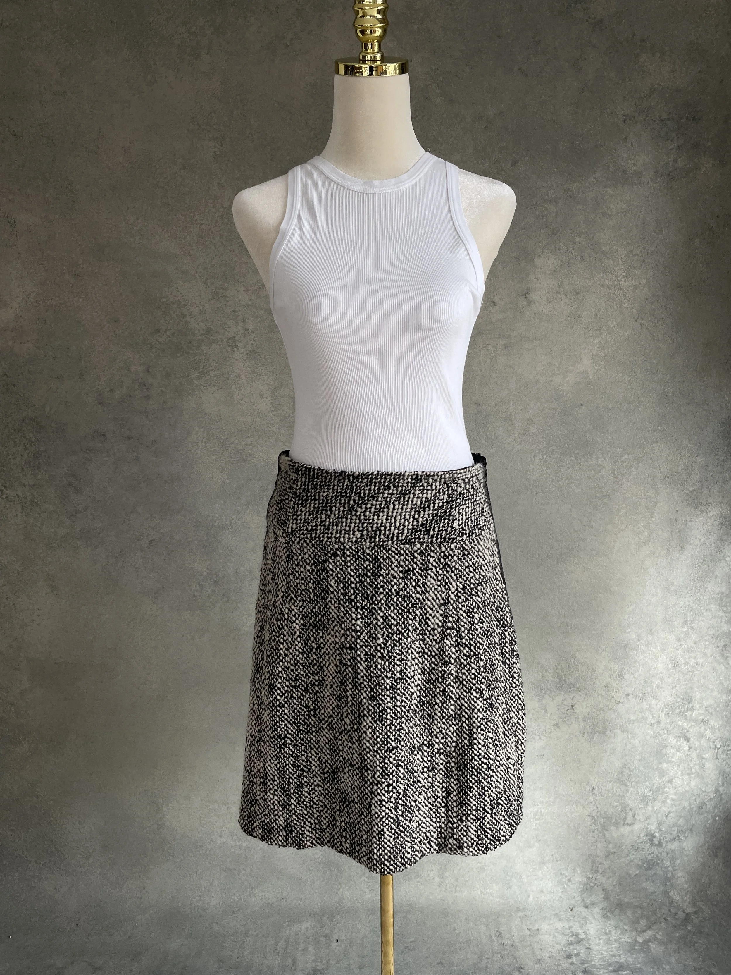 NATAN Wool Skirt with Black Side Panel