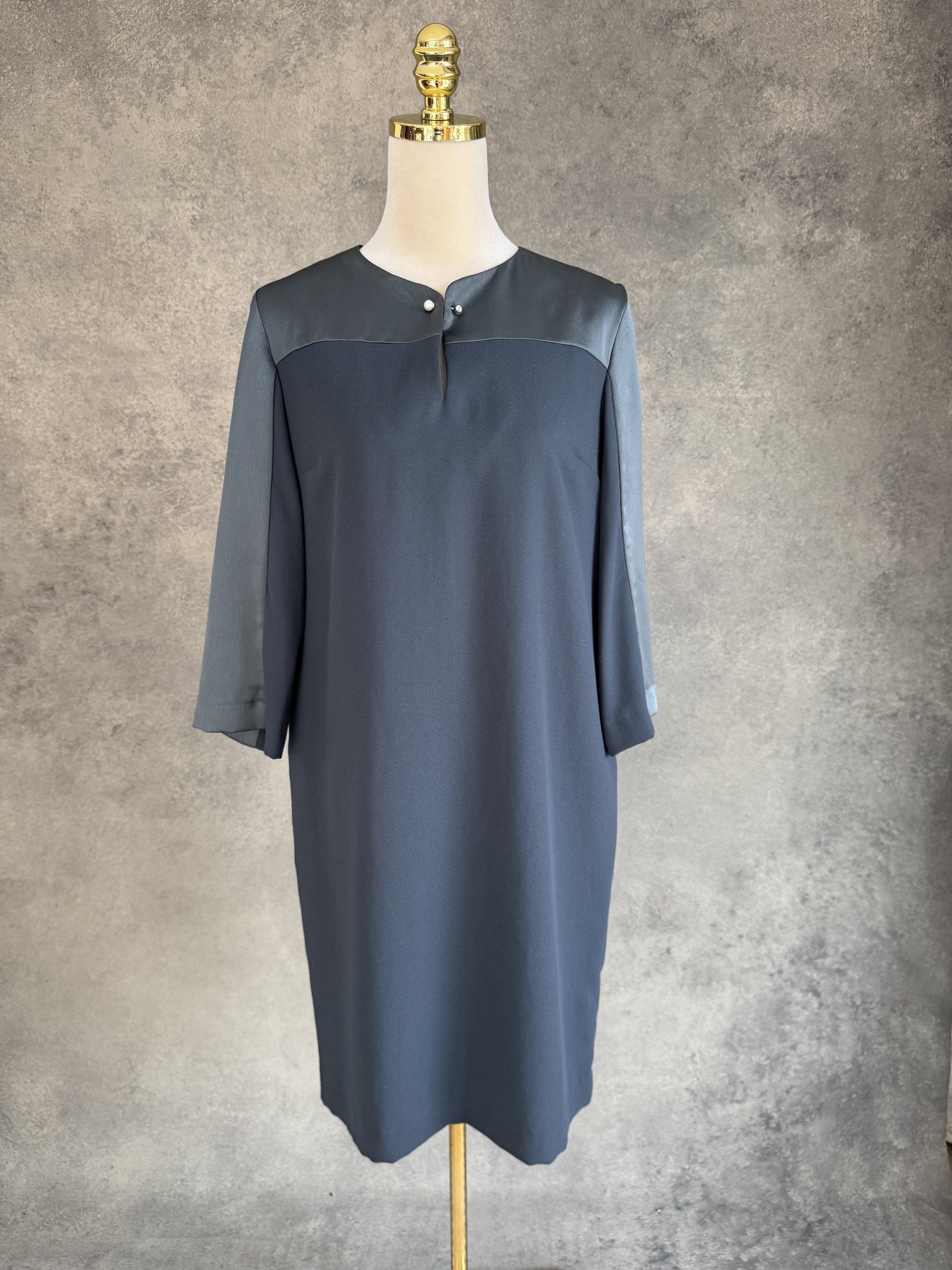 GIGUE Petrol Green Dress with Silk Details