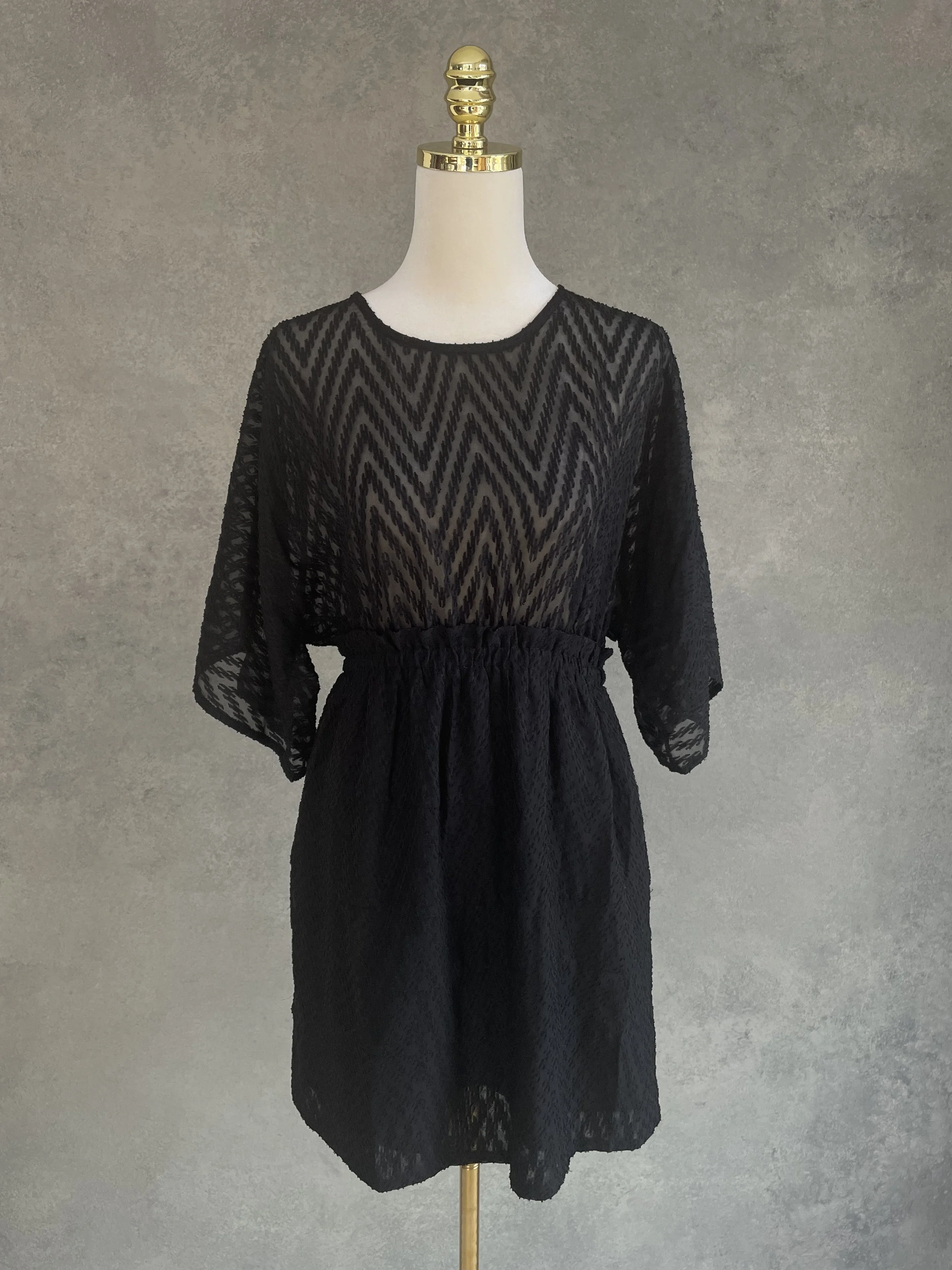 IRO Black Dotile Mini Shift Dress