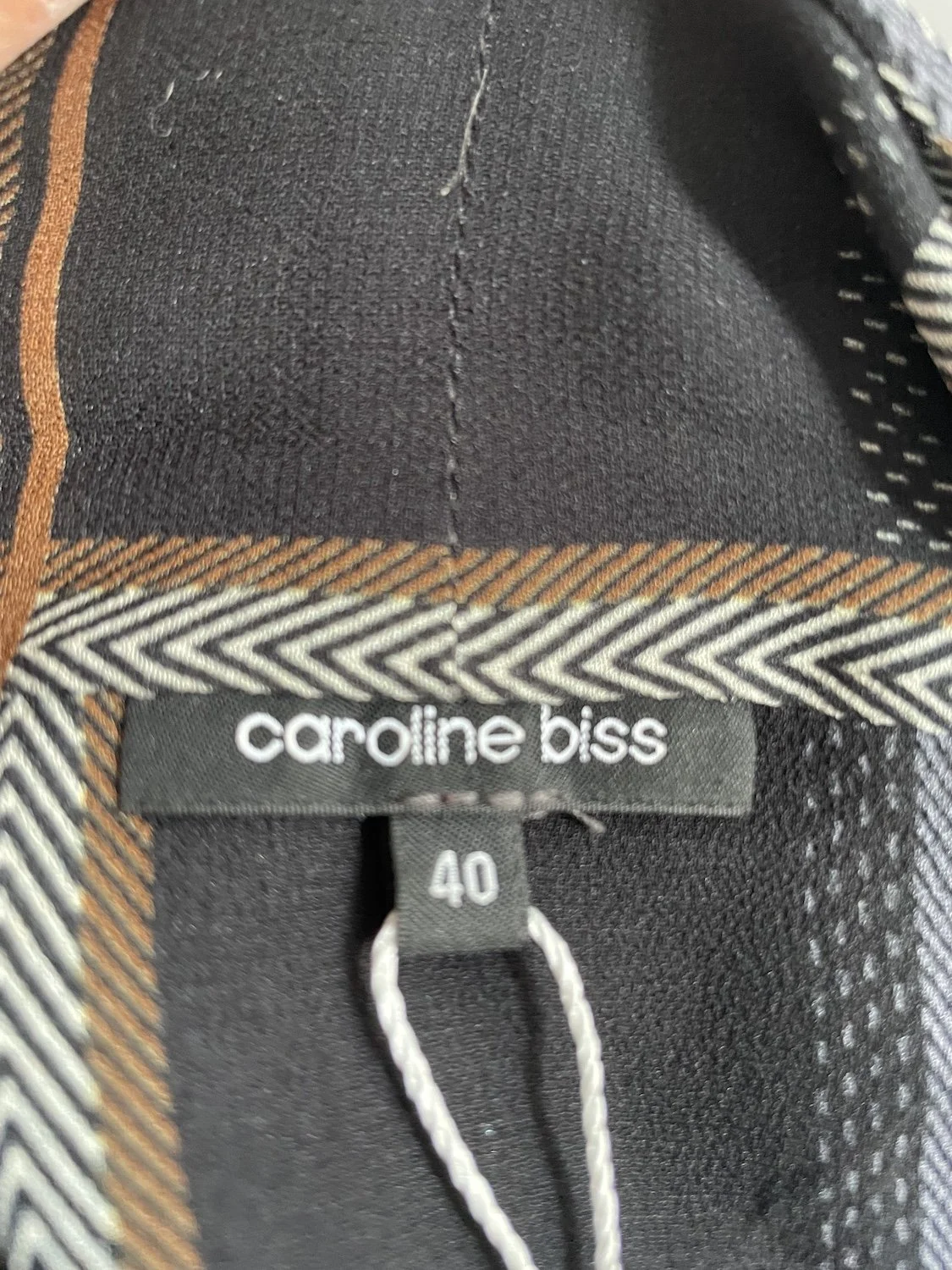Close-up of the interior neck tag