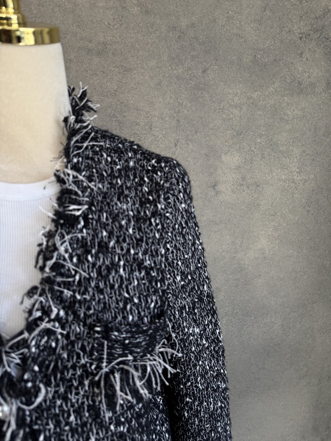 Hearts shaggy black wite speckled cardigan pearl buttons_1323.jpg