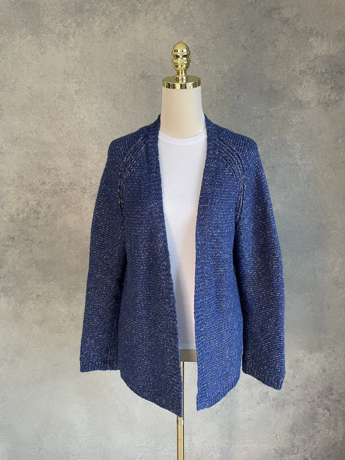 XANDRES Open-Front Melange Knit Cardigan