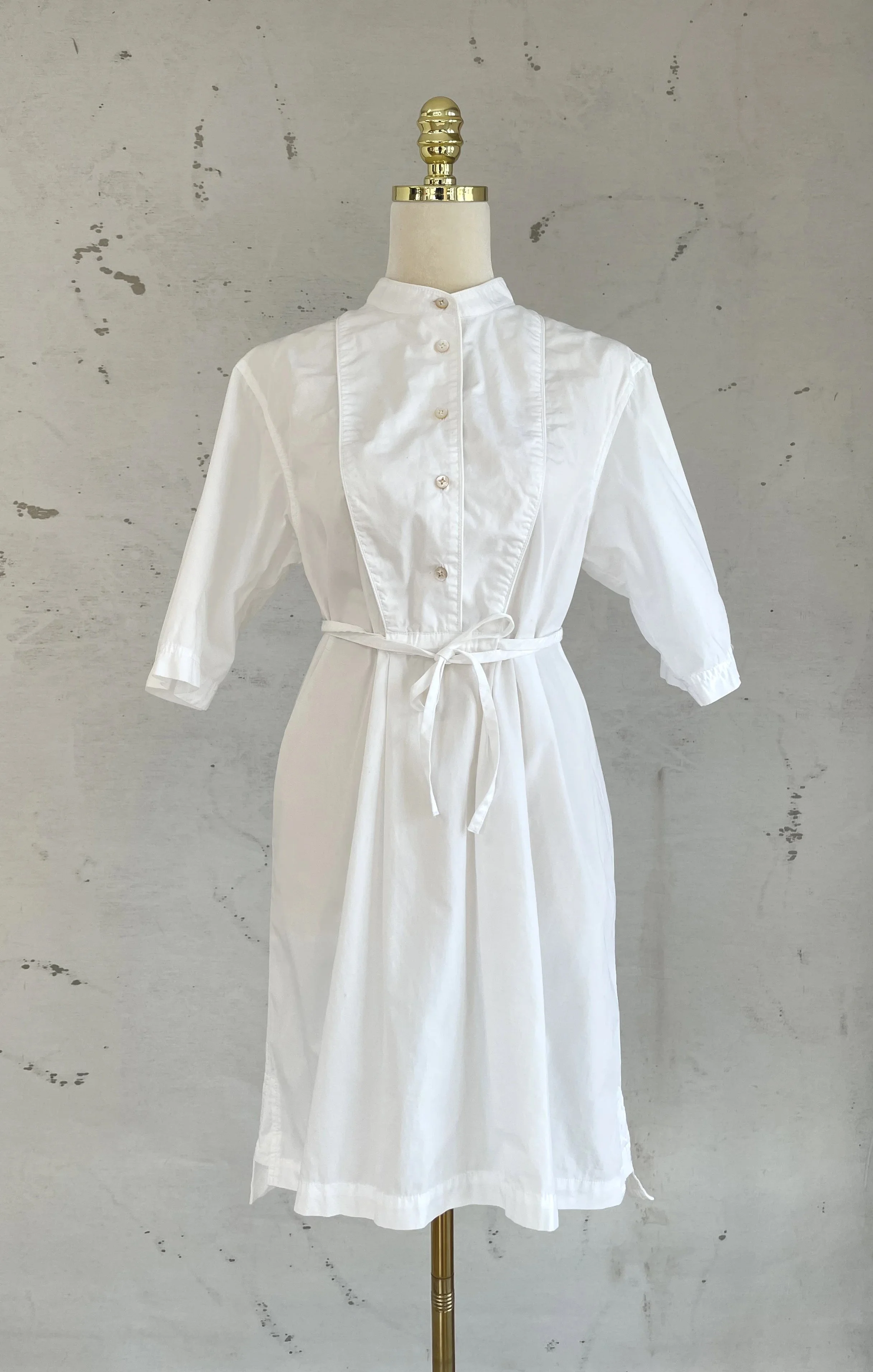 MARC BY MARC JACOBS White Cotton Bib Shirt Dress