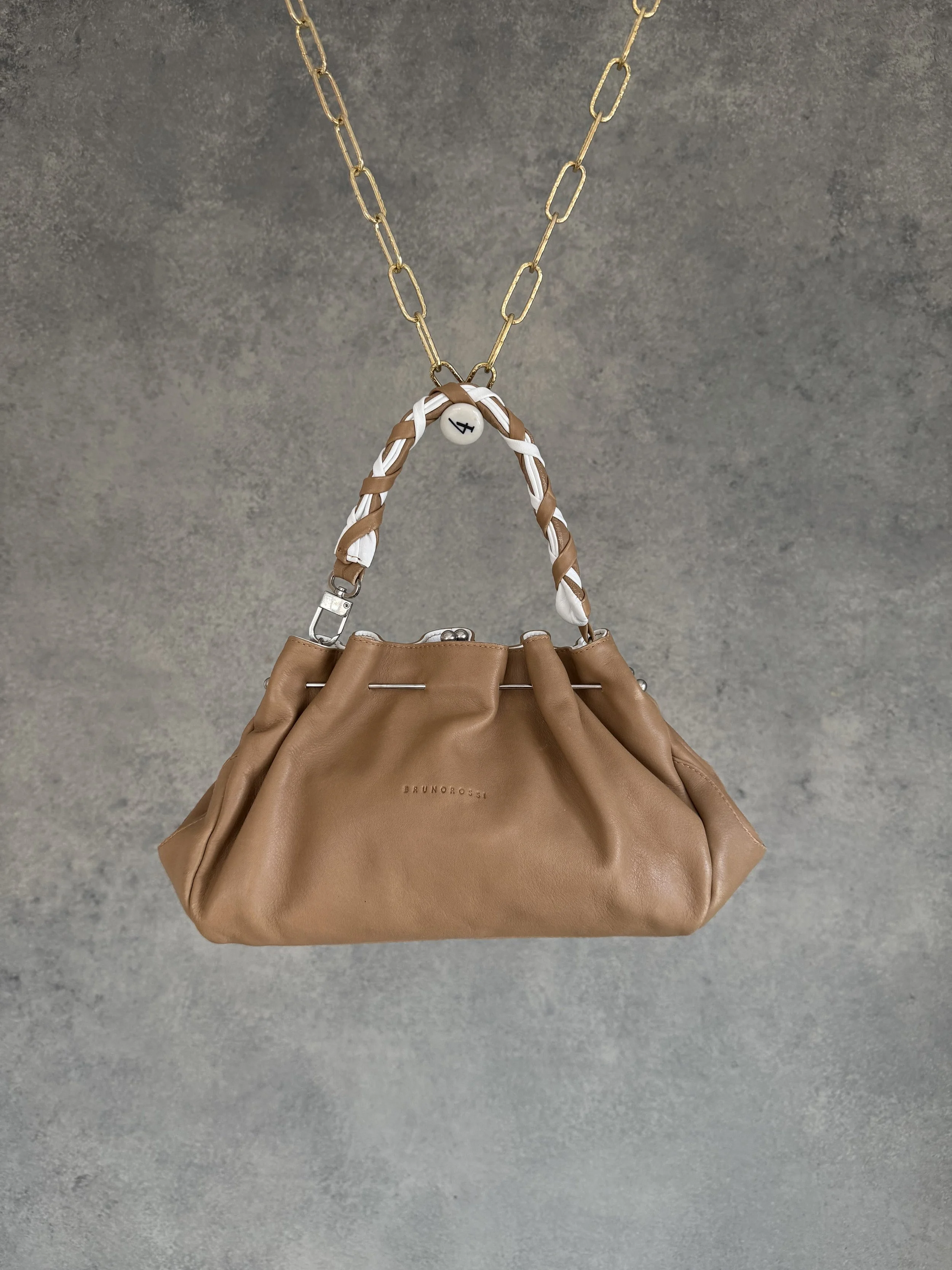 Bruno Rossi  Leather Cognac Cloud Bag
