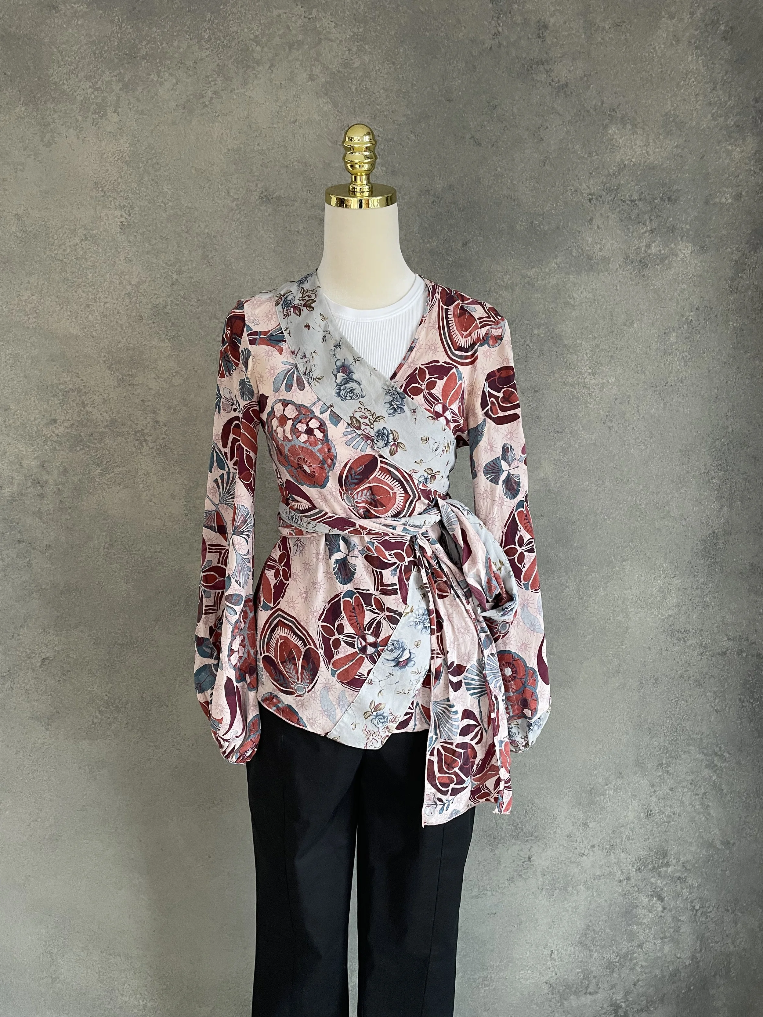 DONDUP Silk Floral Wrap Blouse