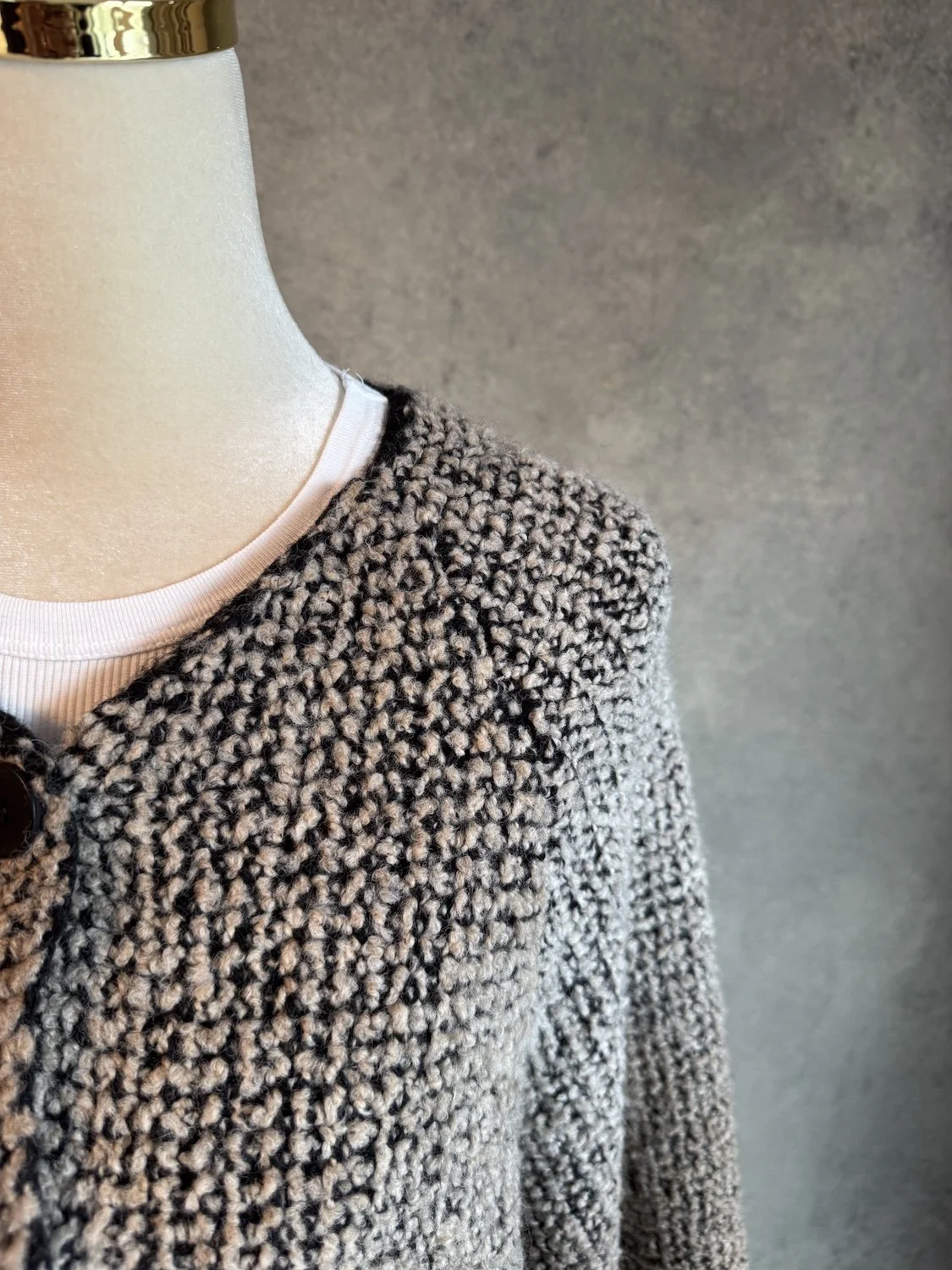 La Fee Maraboutee two button long brown gradient cardigan_1197.jpg