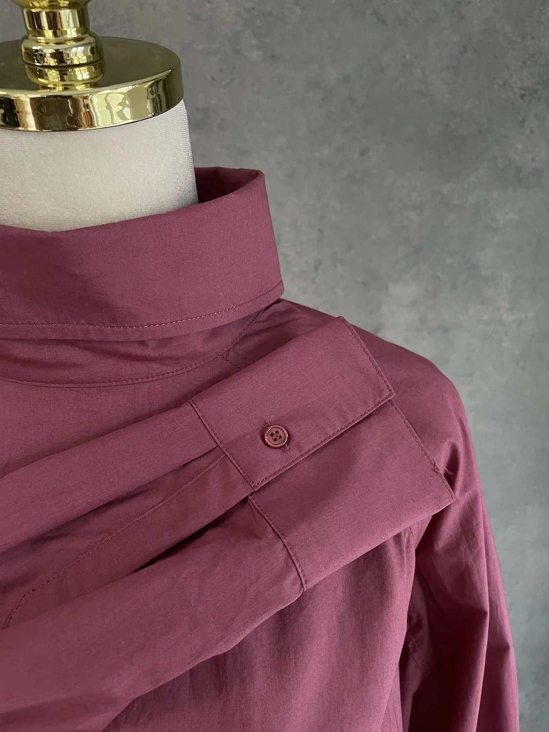 Blanche Blouse turtle neck brick red buttons down bach_1180.jpg