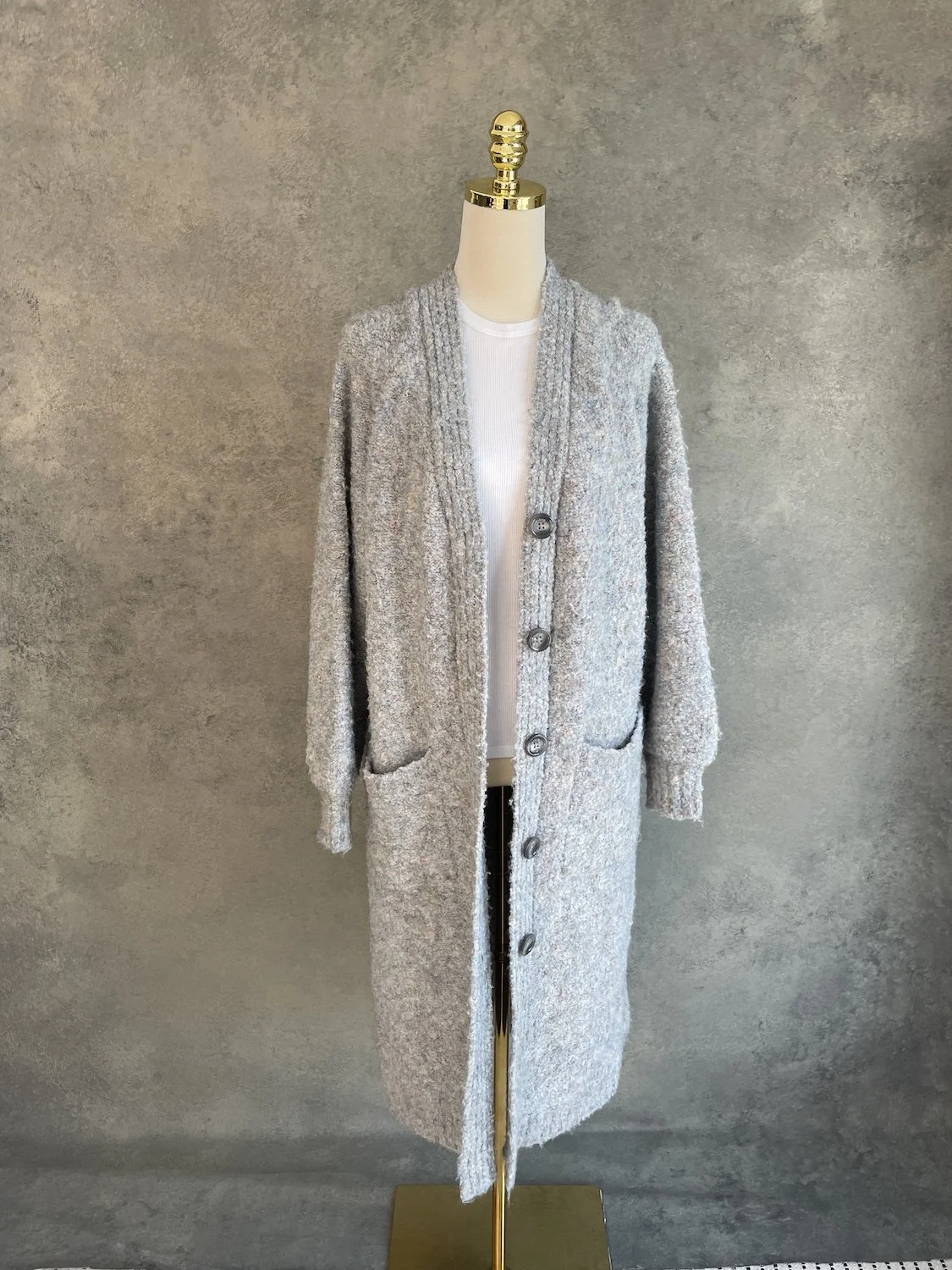 GIGUE Oversized Long Blue-Grey Cardigan Coat
