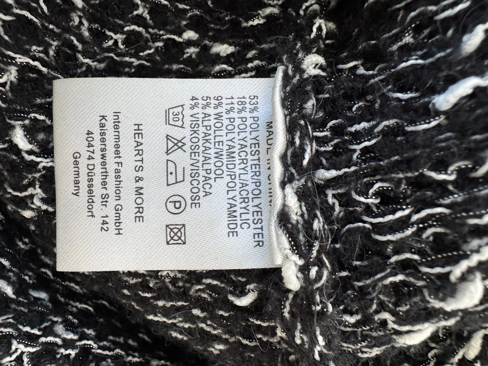 Hearts shaggy black wite speckled cardigan pearl buttons_1330.jpg