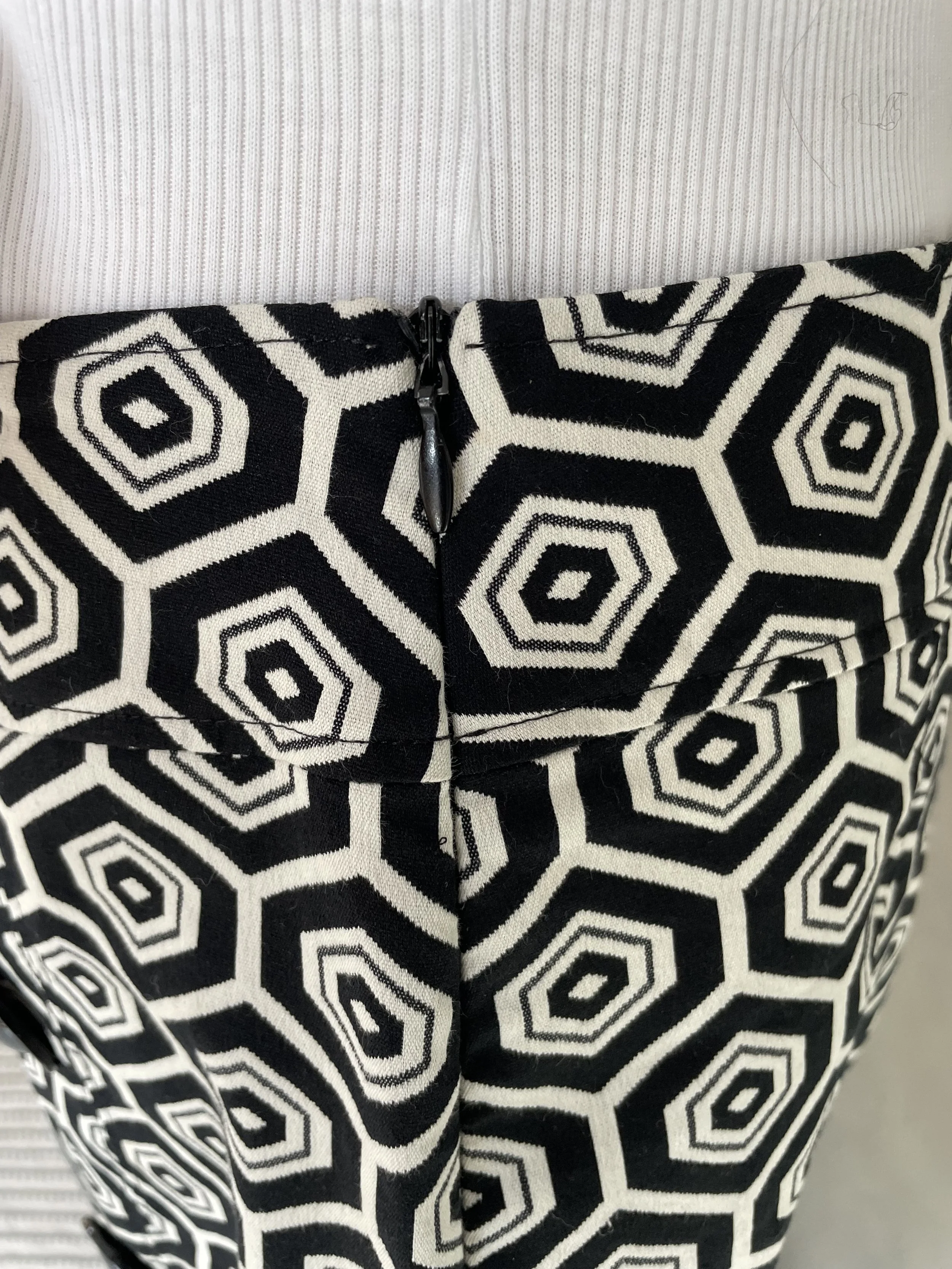Caroline Biss-threebutton black beige skirtIMG_0483 2.jpg