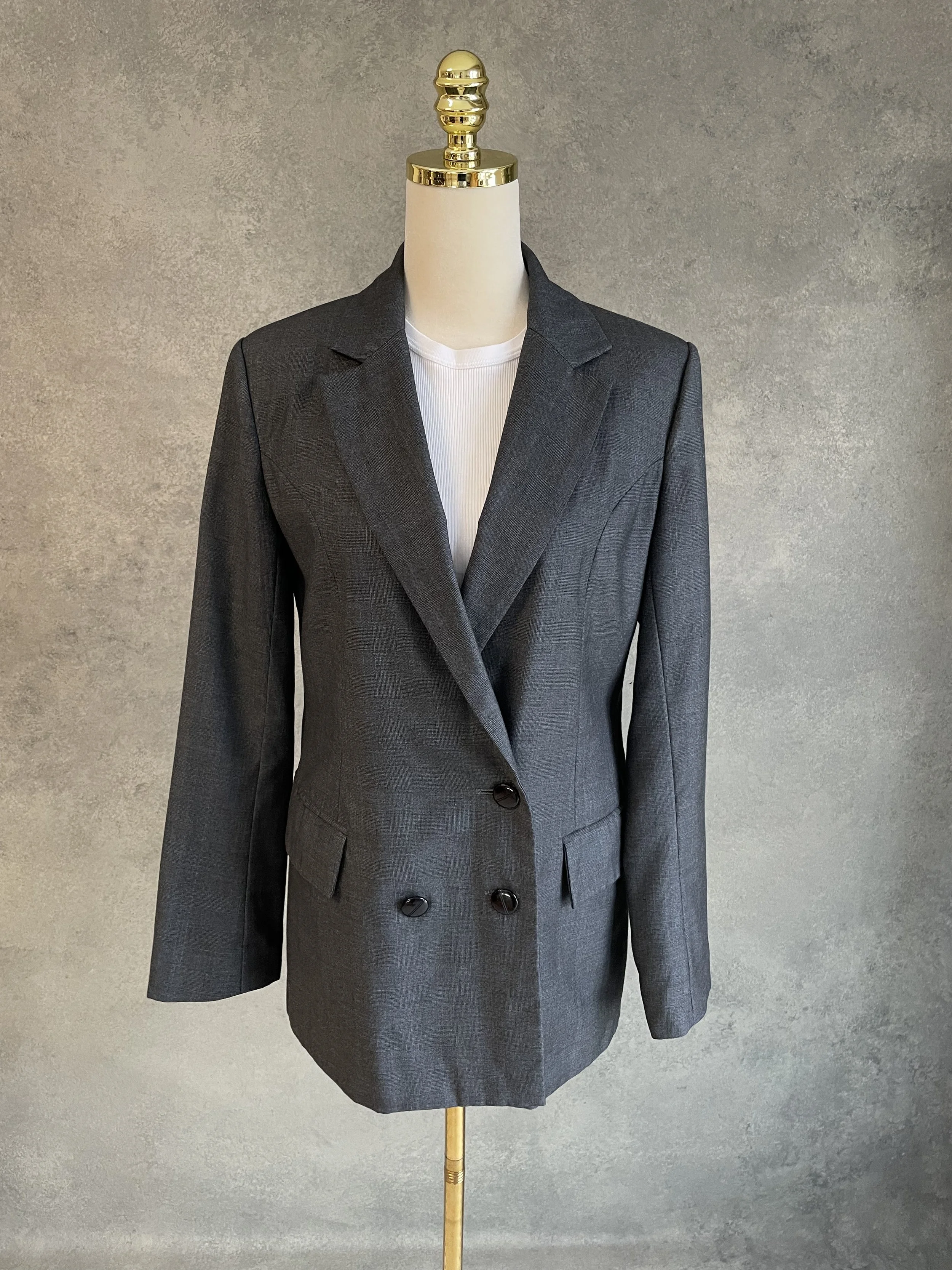 MINIMUM Dark Grey Double-Breasted Tailored Blazer
