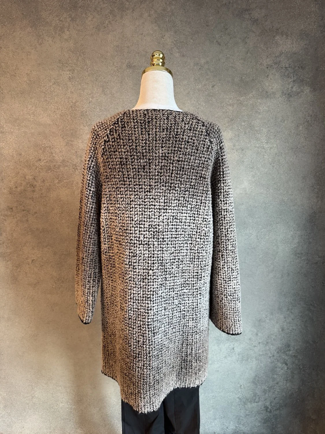 La Fee Maraboutee two button long brown gradient cardigan_1199.jpg