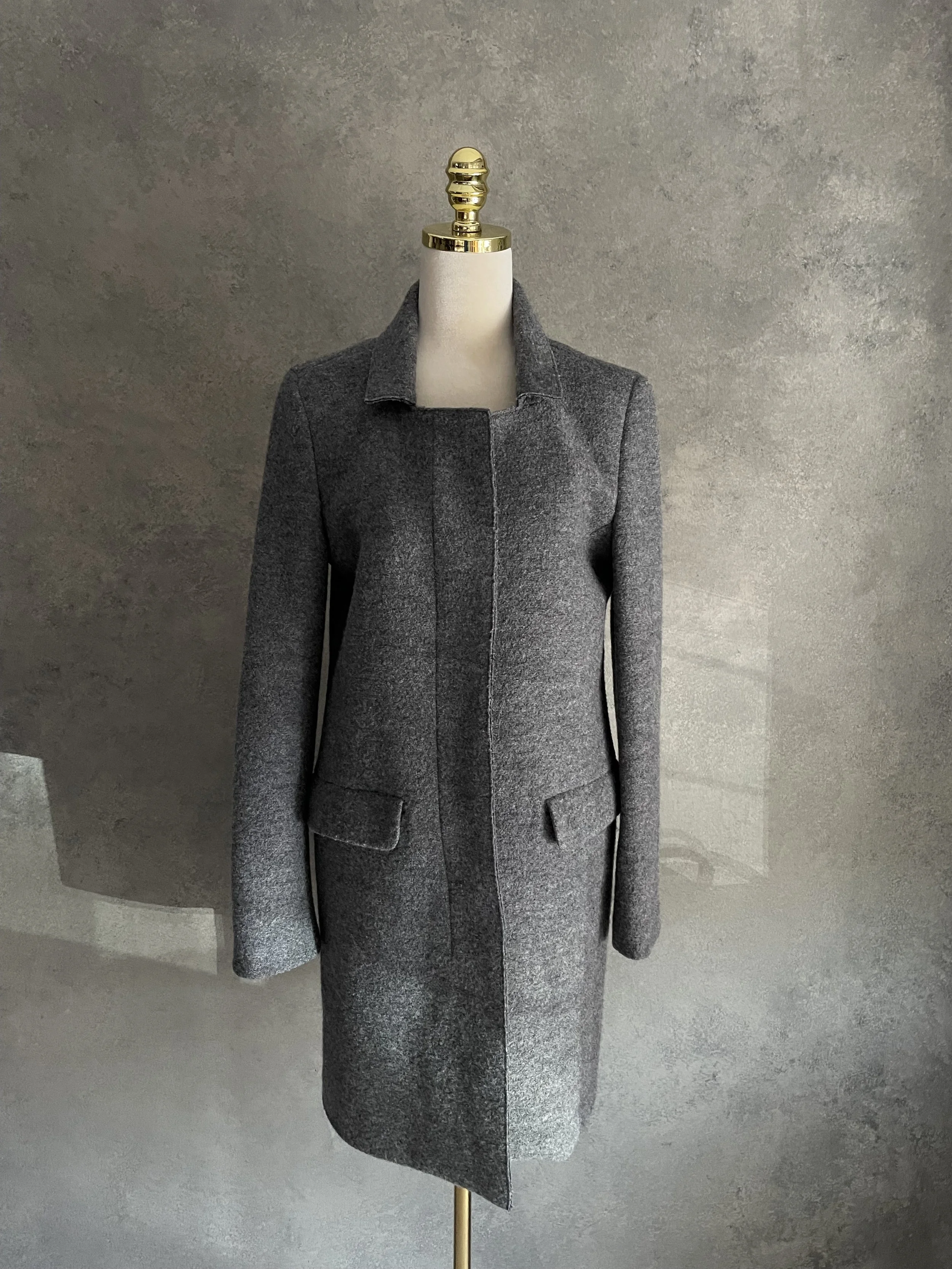 CLOSED marl grey single-breasted coatwool coat