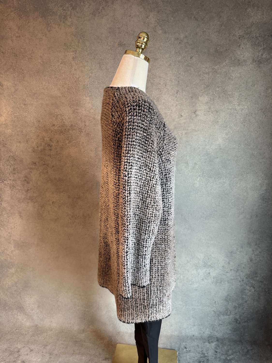 La Fee Maraboutee two button long brown gradient cardigan_1198.jpg