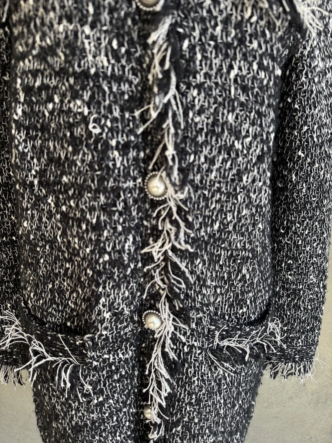 Hearts shaggy black wite speckled cardigan pearl buttons_1324.jpg