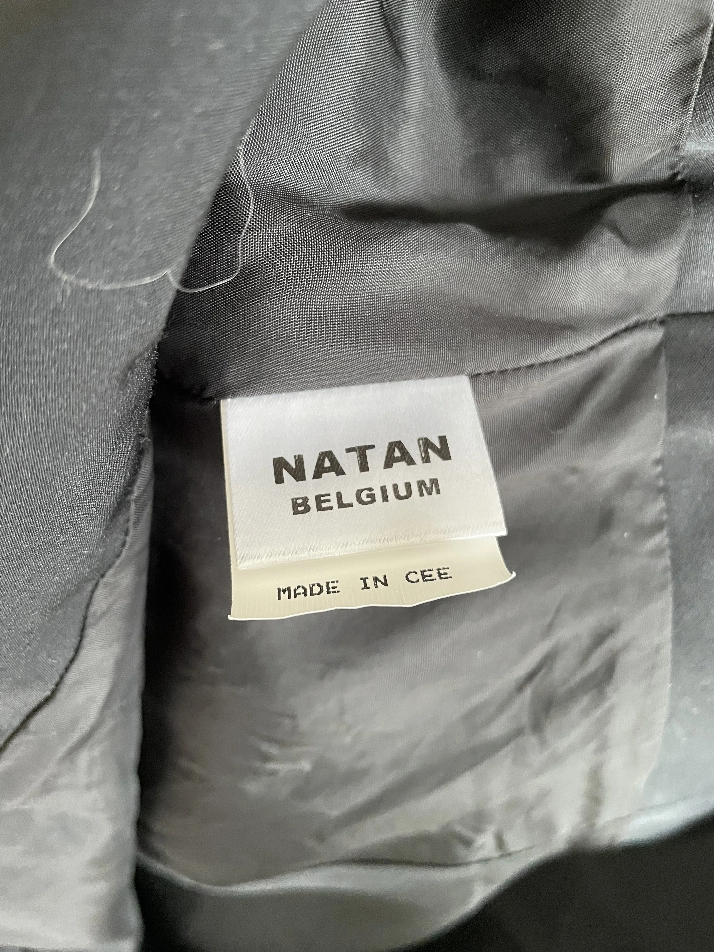 Natan-wool beige skirt with black side panelIMG_0494.jpg