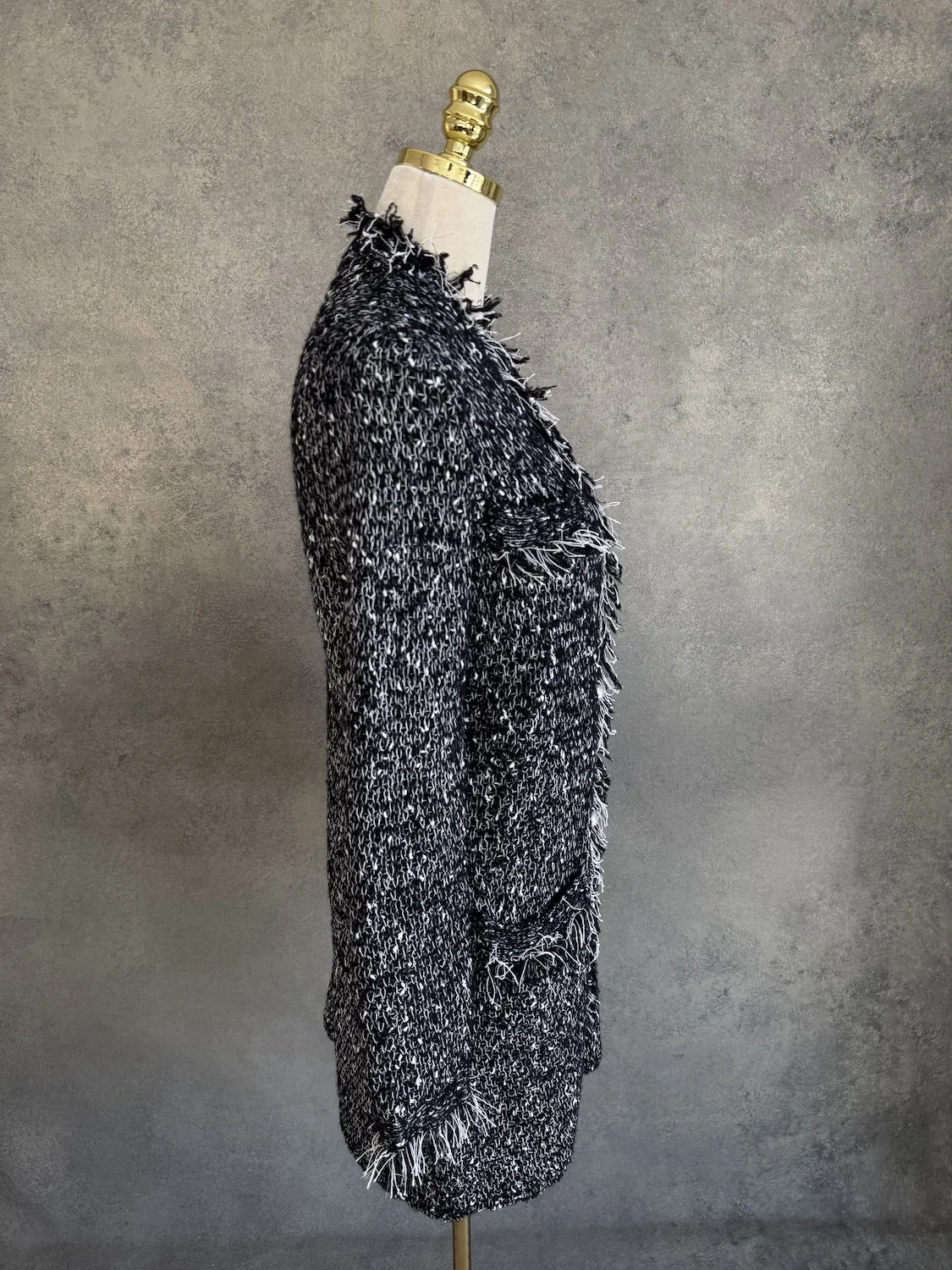 Hearts shaggy black wite speckled cardigan pearl buttons_1326.jpg