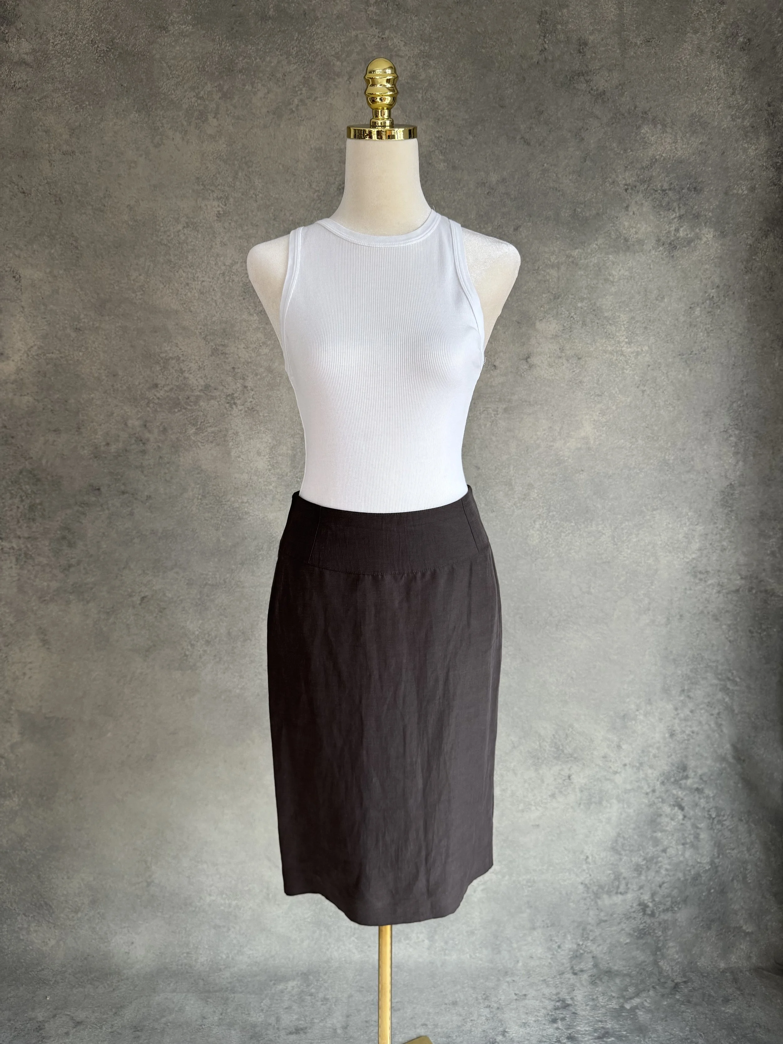 ARMANI Collezioni Espresso Brown  A-Line skirt