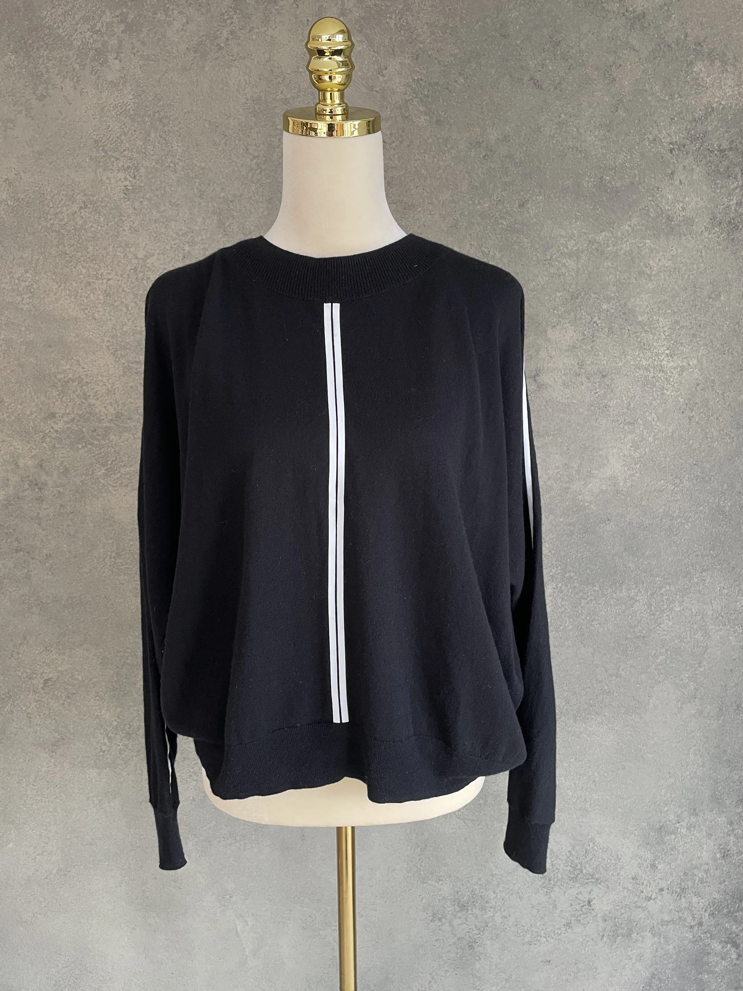 MARC CAIN Ottoman Stripe Batwing Statement Jumper