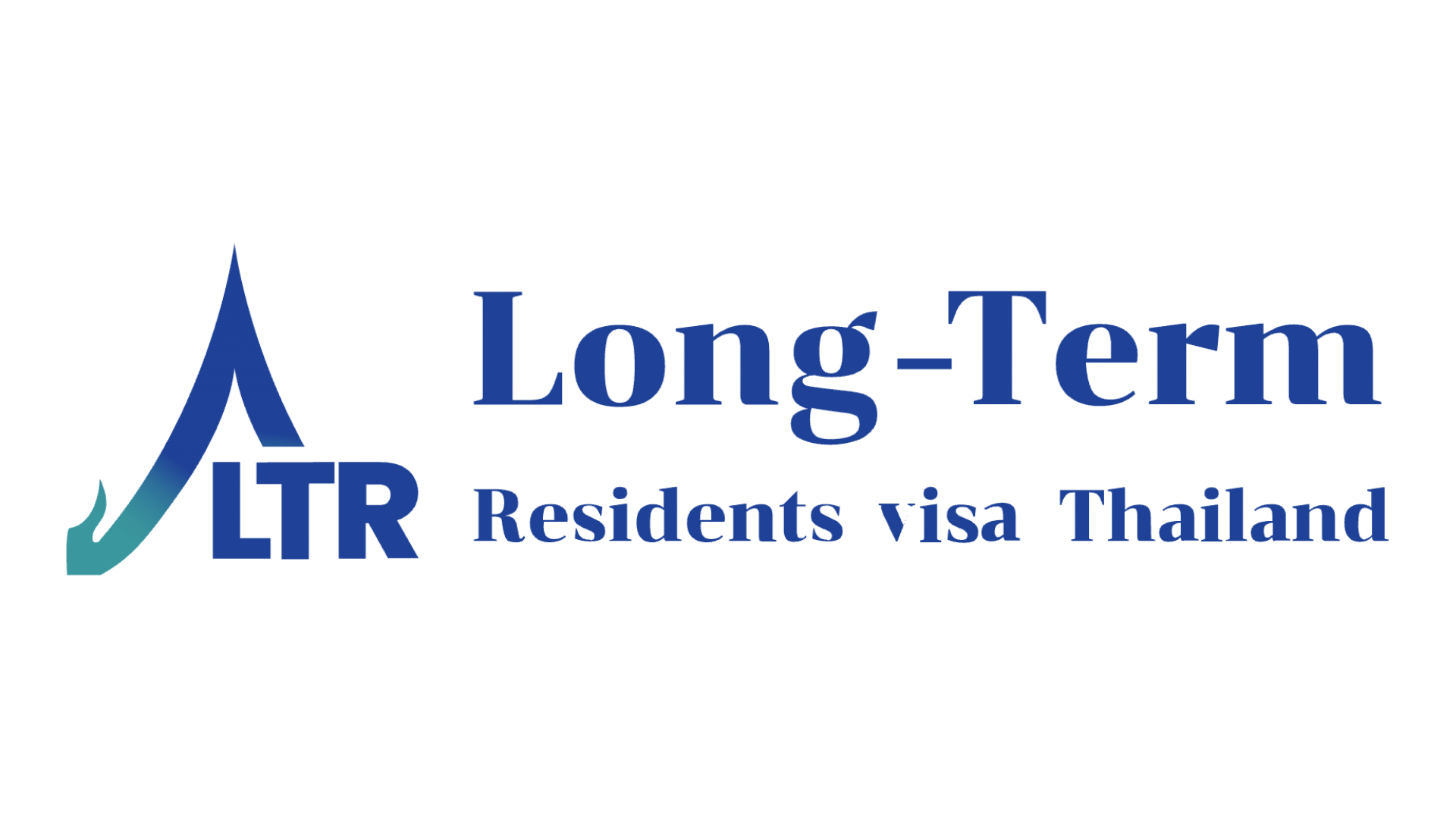 A logo for Long-Term Residents Visa Thailand featuring a stylized mountain, the letters LTR, and the text 'Long-Term Residents visa Thailand' in blue.