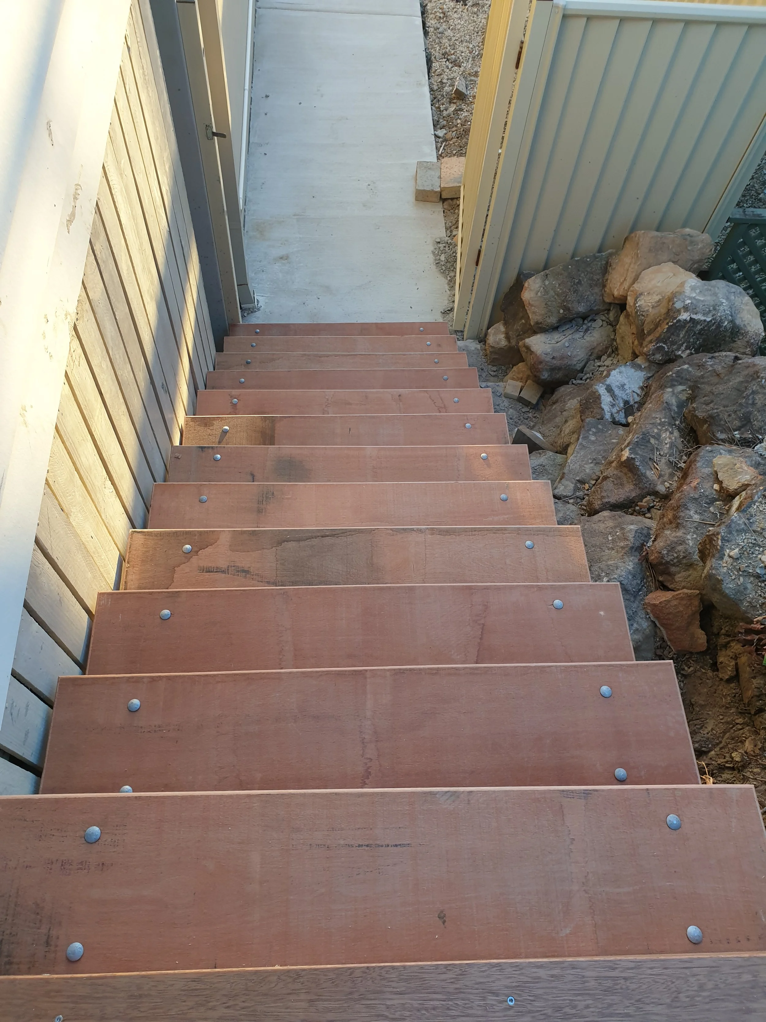 external timber stair installation.