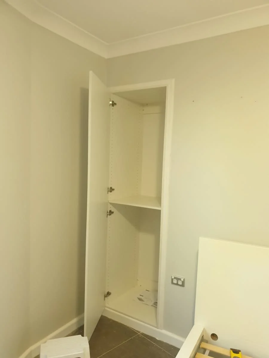 Internal white cupboard.