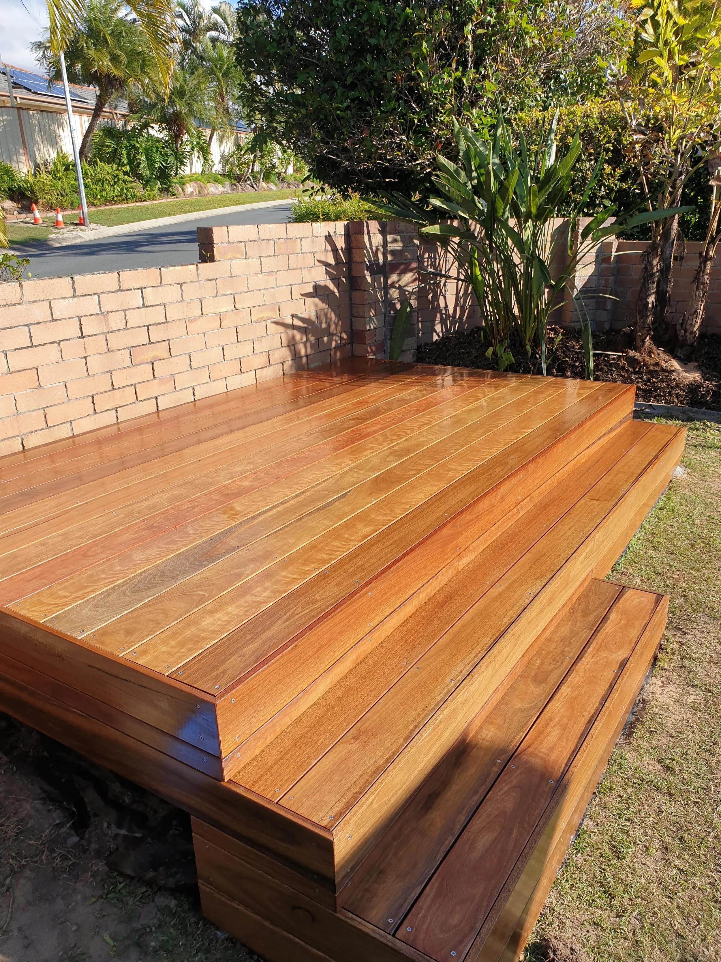 Custom deck for client&rsquo;s garden and entertaining project. #handymanservices #carpentry #decks #deckdesign #deckoiling
