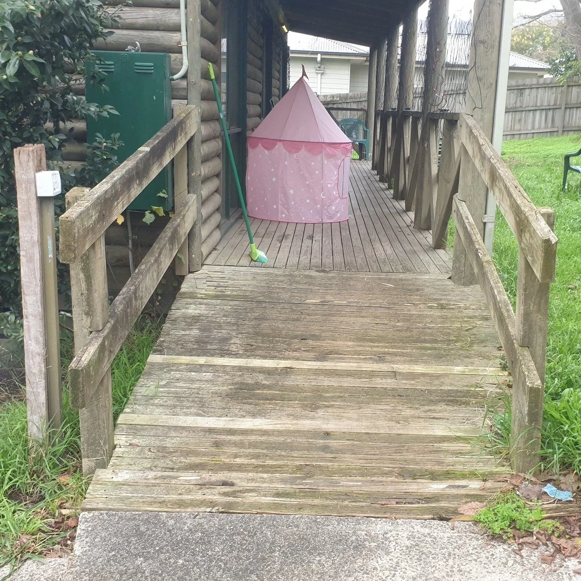 We are a handyman service for all your needs.  Here is a recent repair we did for a customer on their ramp.  Before and After photos.  We do all kinds of home repairs and maintenance.  Give us a call if you have a job or project you need done.  #hand