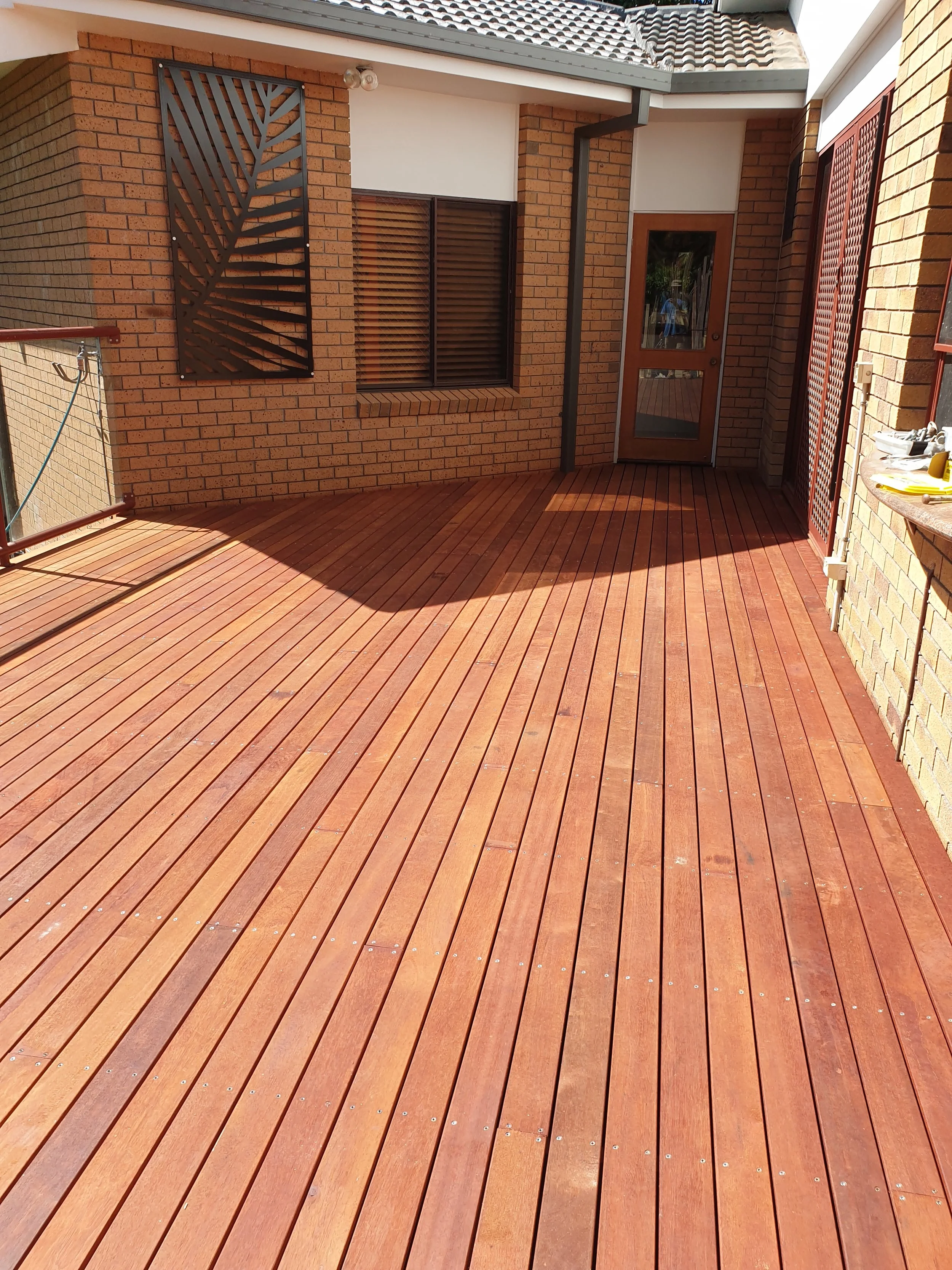 Timber merbau deck.