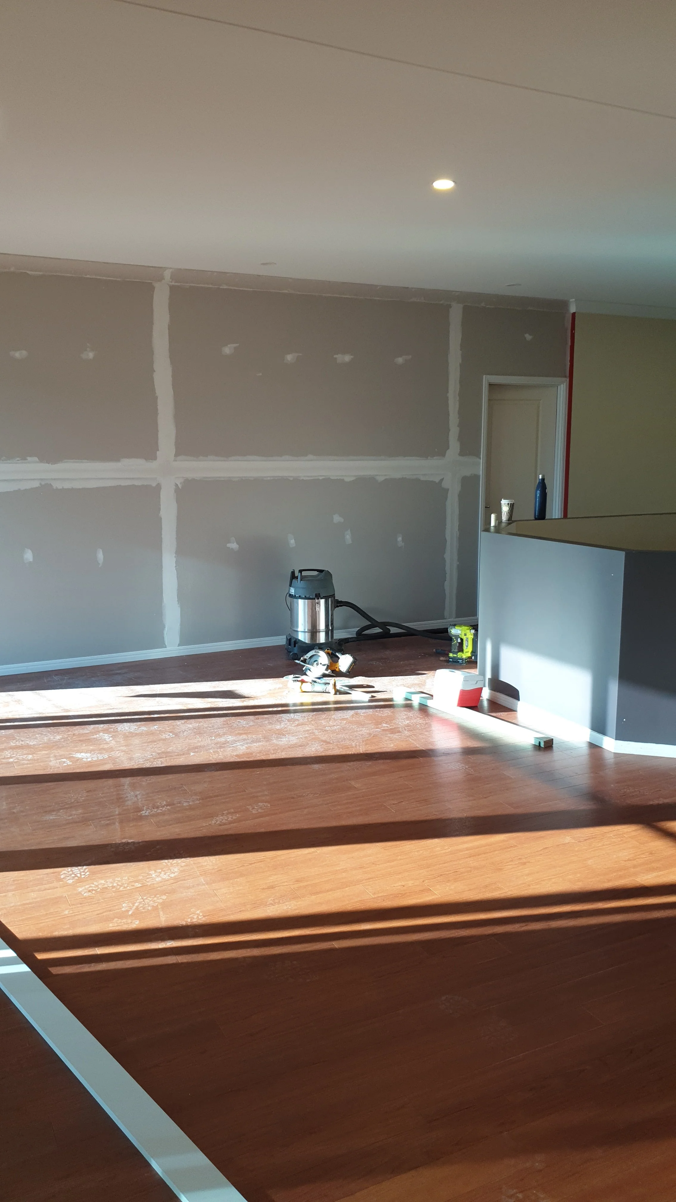 Internal plasterboard repairs to large wall.