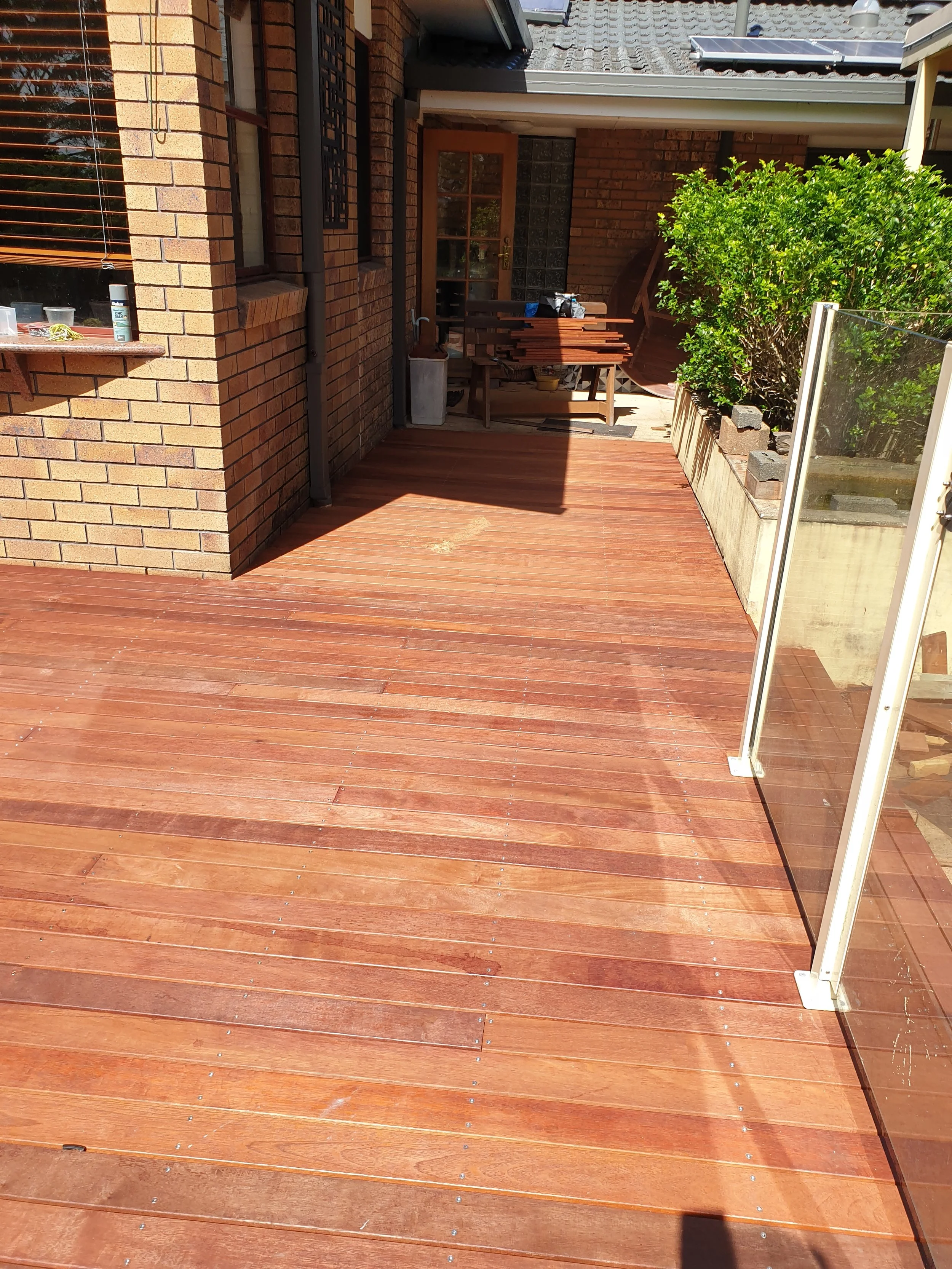 Stained, Merbau timber deck.