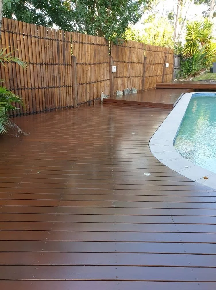 swimming pool timber deck repair.