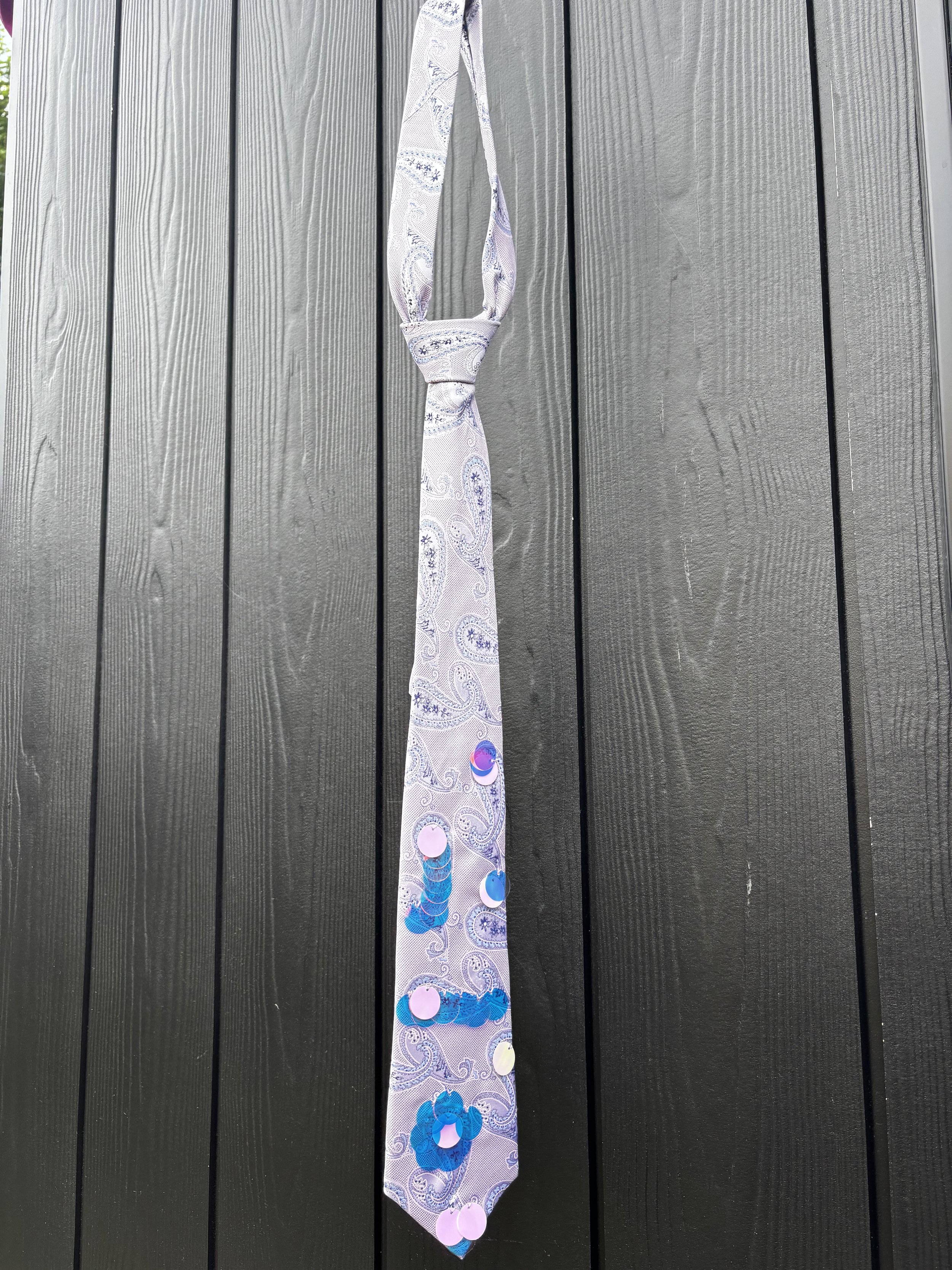 HS At-Tie Era - Upcycled Vintage Sequin Ties - Purple Paisley