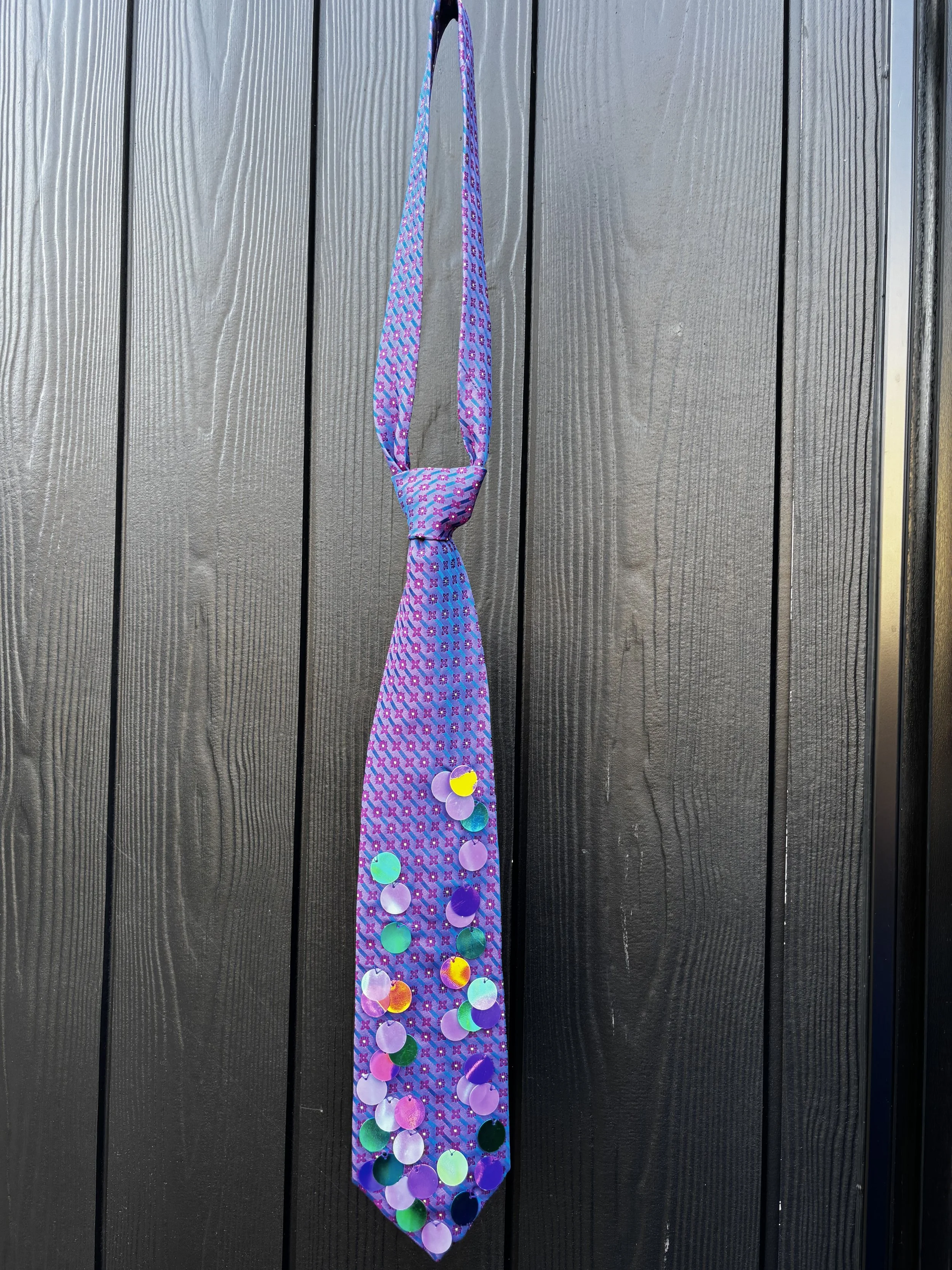 HS At-Tie Era - Upcycled Vintage Sequin Ties - Purple mixed sequins