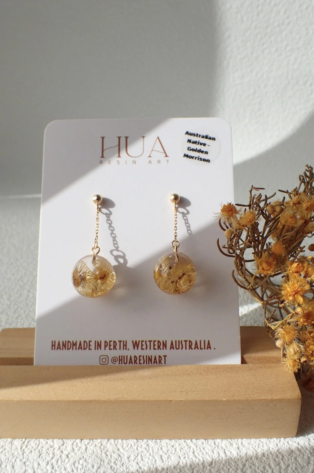 Sphere Drop Earrings — Golden Morrison