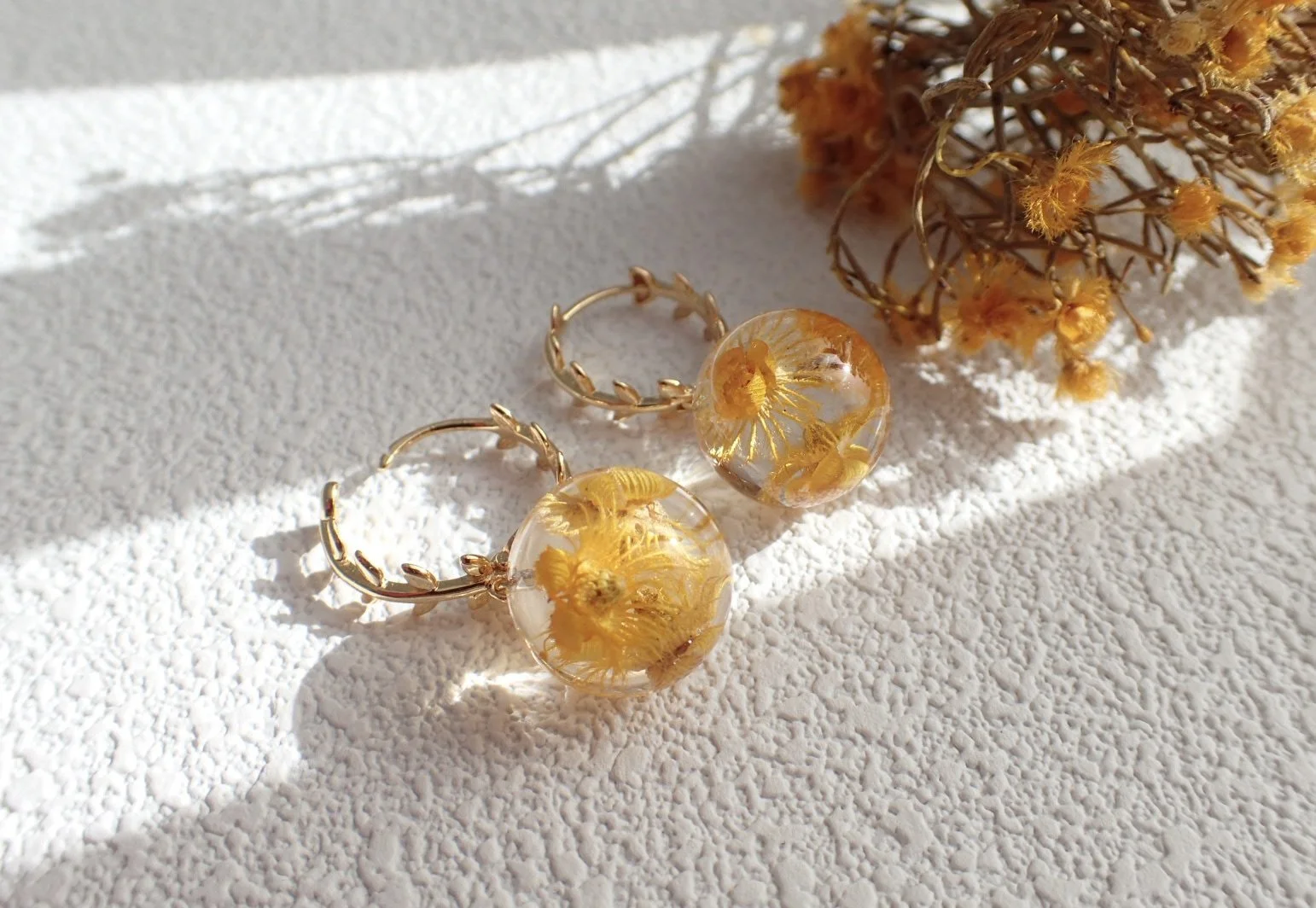 Leaf Hook Earrings — Golden Morrison