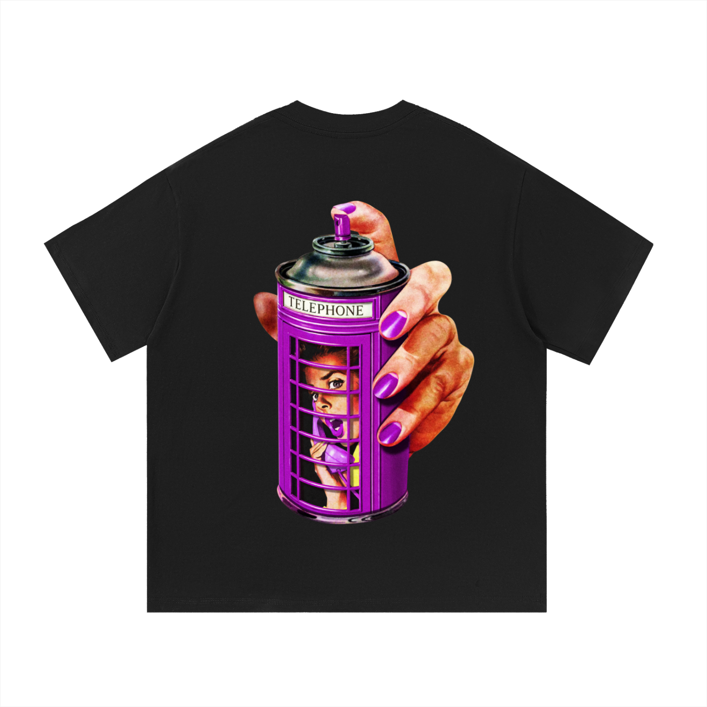 Men's Cotton T-Shirt - Purple Spraycan, Rear Print