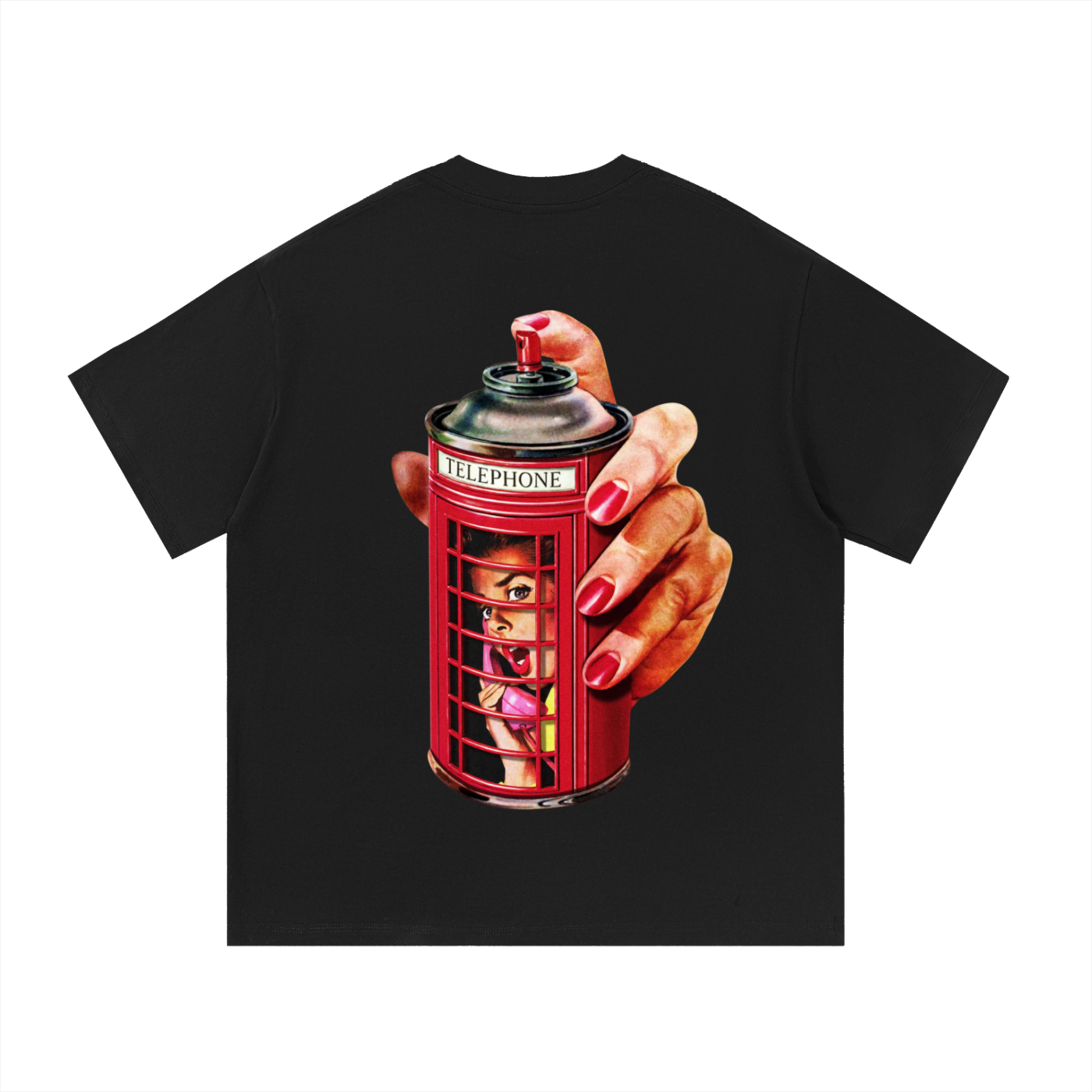Men's Cotton T-Shirt - Red Spraycan, Rear Print
